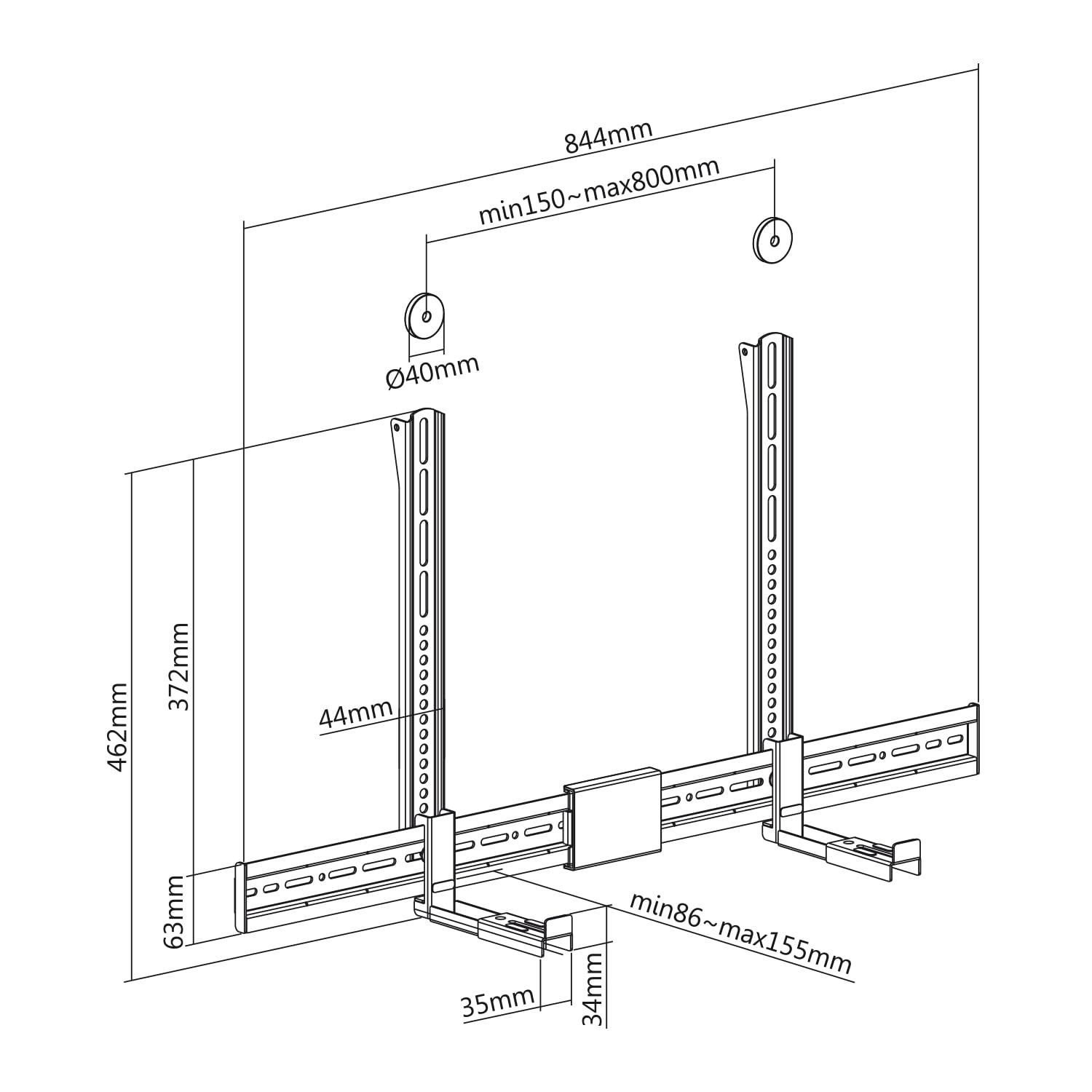 Maclean MC-465 Soundbar Halterung VESA Wand 15kg