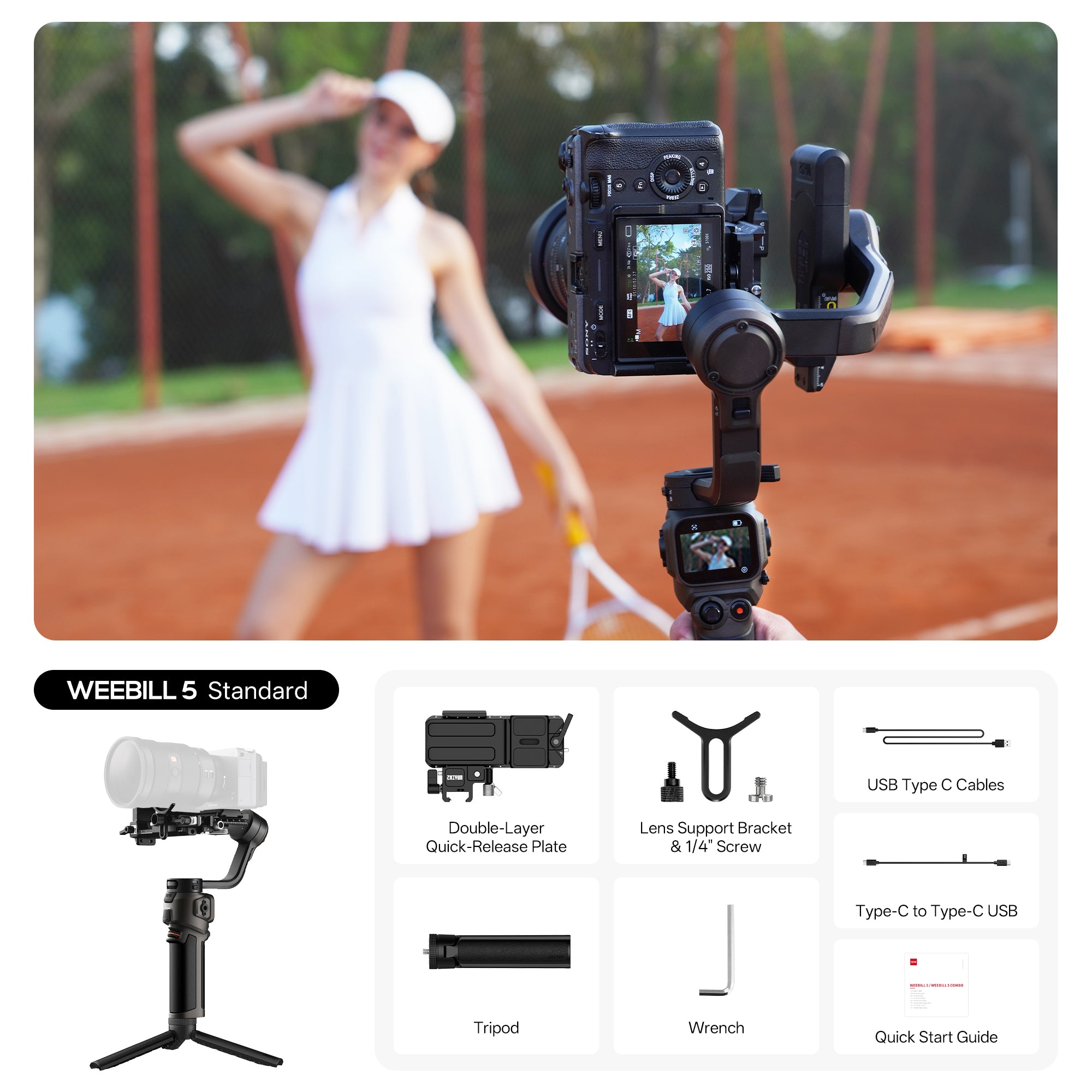 Zhiyun Weebill 5 Gimbal Standard 3-Achsen 3kg AI-Tracking