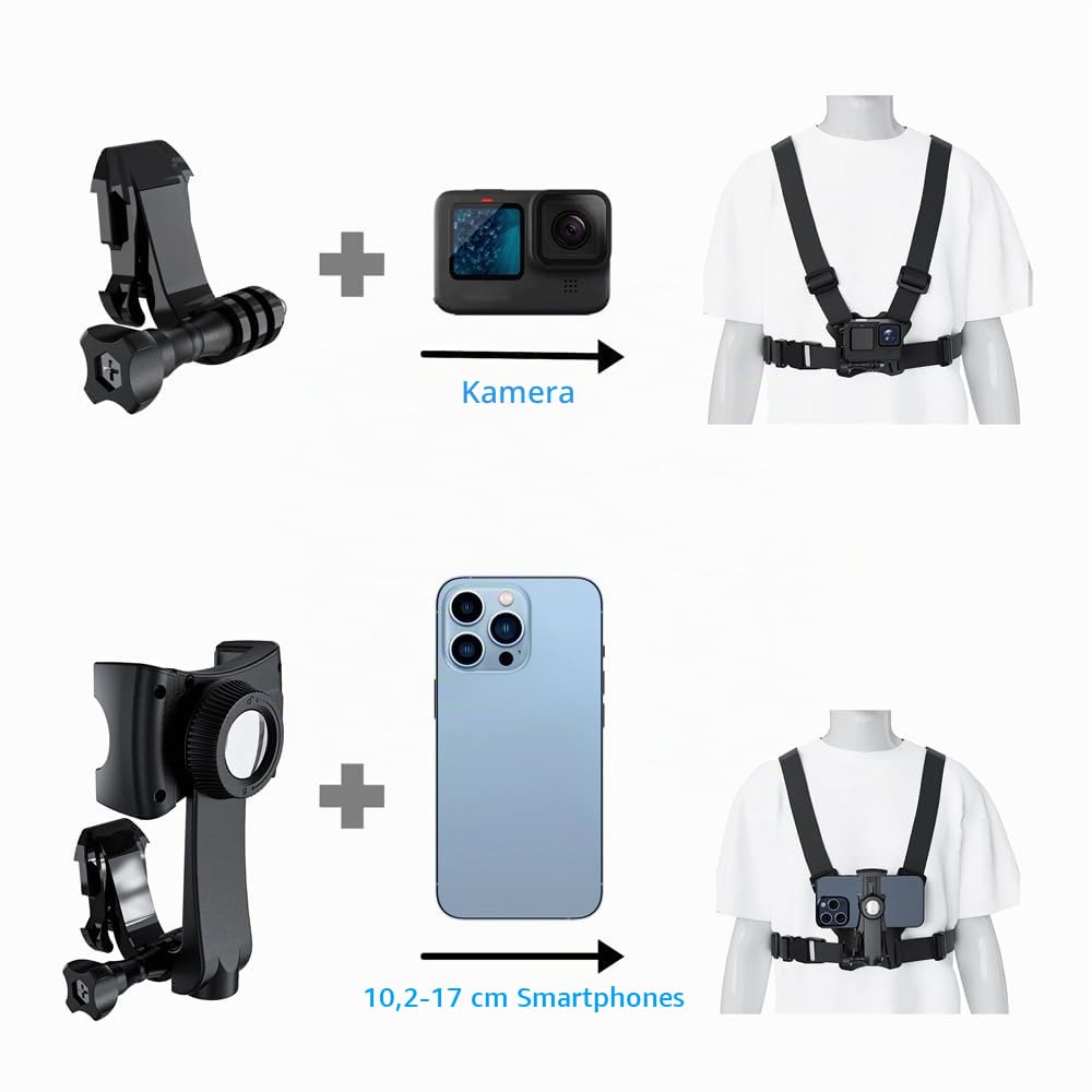 Maclean MC-294 Brustgurt Halterung Smartphone GoPro