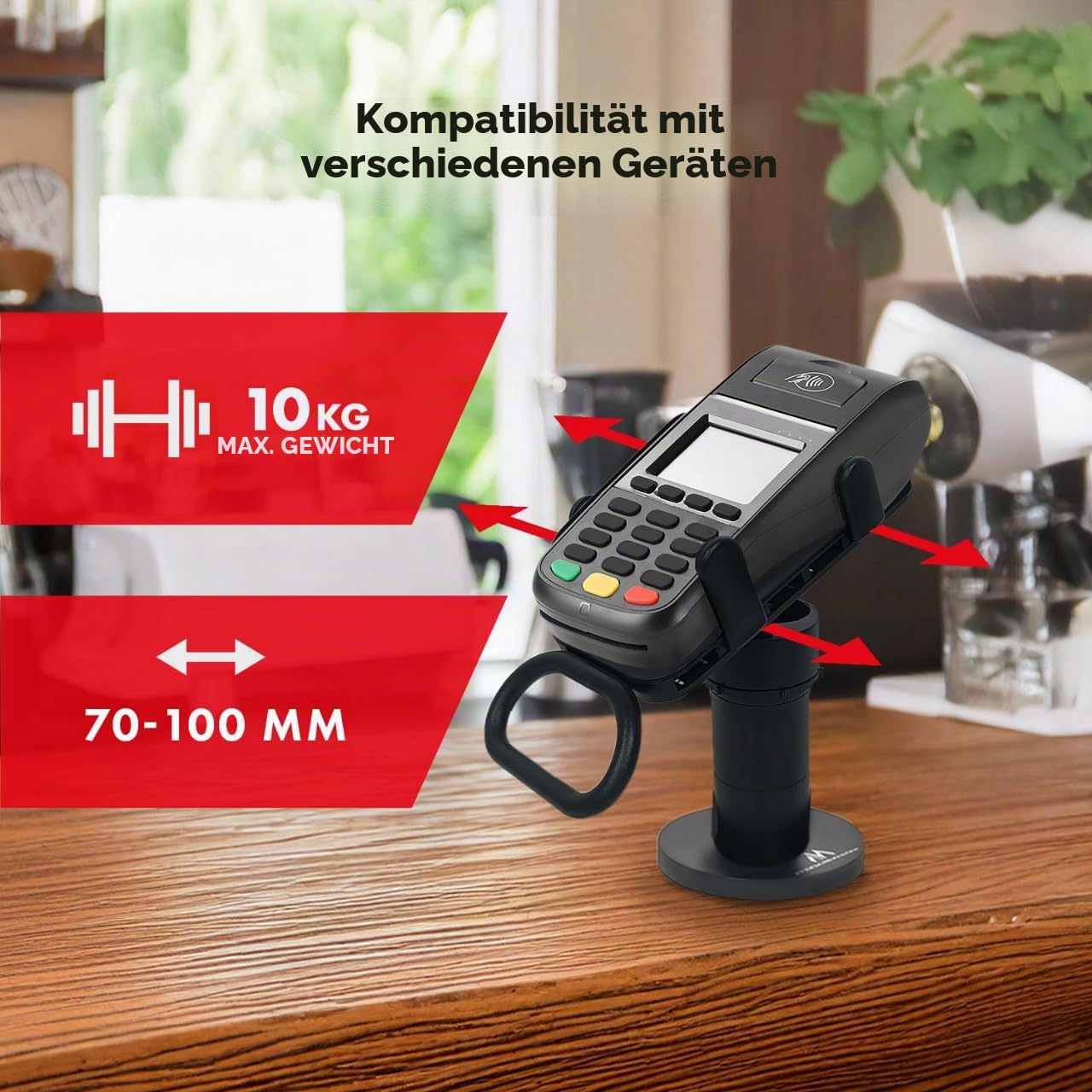 Maclean Brackets MC-819 Kartenterminal Halterung POS 90° Tisch