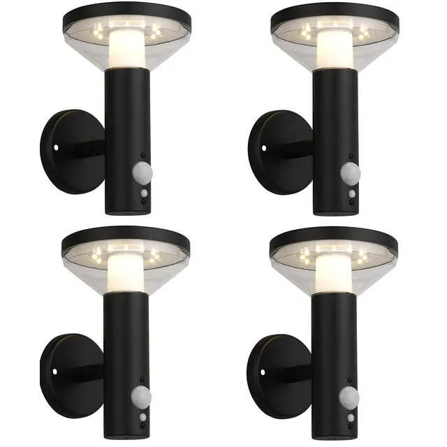 Maclean Energy MCE455 Solar Wandleuchte 4 Stück IP44 neutralweiß