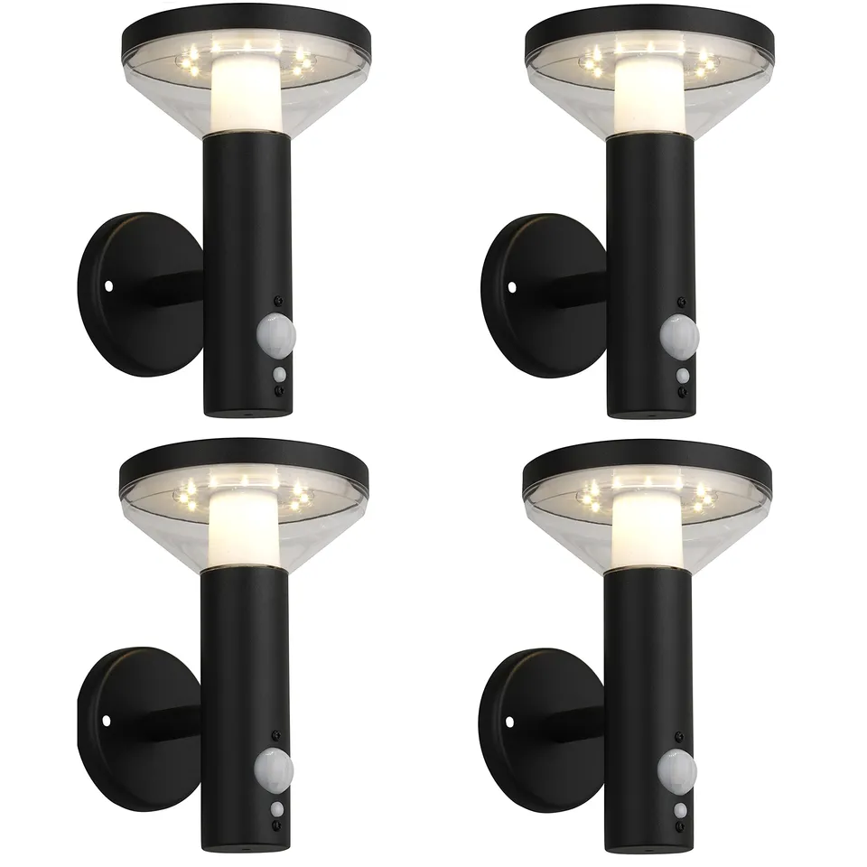 Maclean Energy MCE455 Solar Wandleuchte 4 Stück IP44 neutralweiß