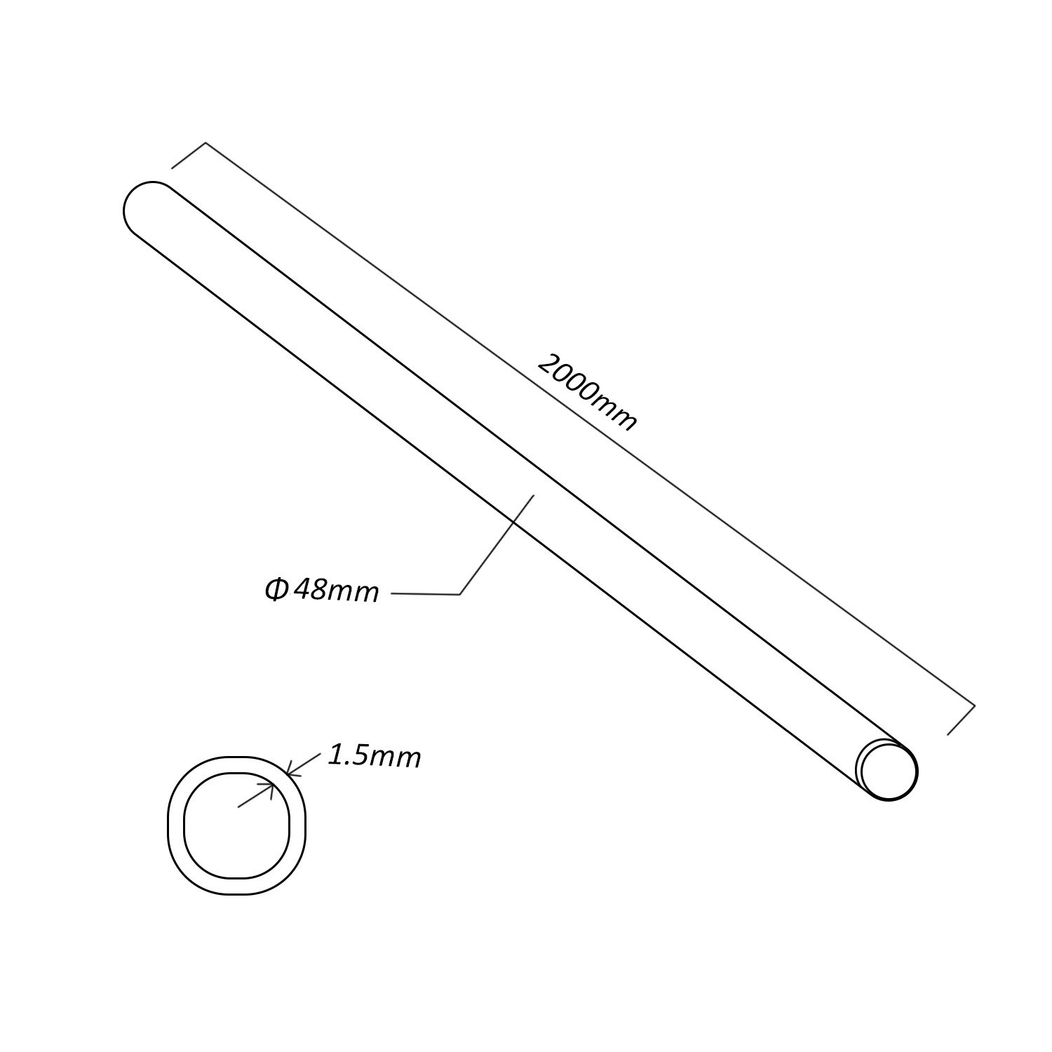Maclean MCTV-562 Antennenmast 48mm 2000mm verzinkt