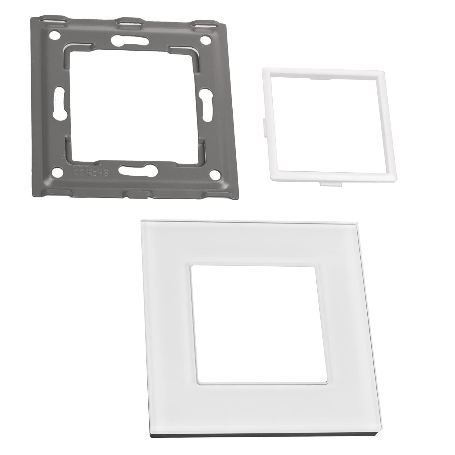 Maclean Energy MCE719W+MCE730W Schuko Steckdose Weiß Glas