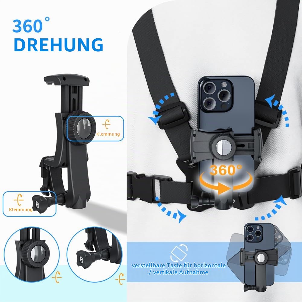 Maclean MC-294 Brustgurt Halterung Smartphone GoPro