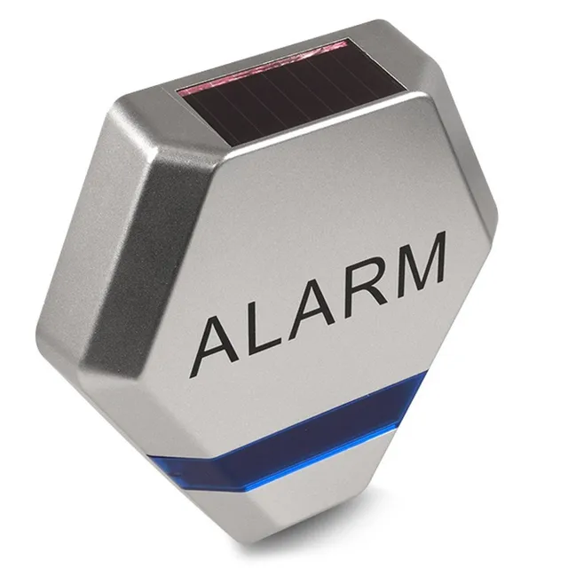 Maclean DC3200 Alarmanlagen-Attrappe Silber Solar LED