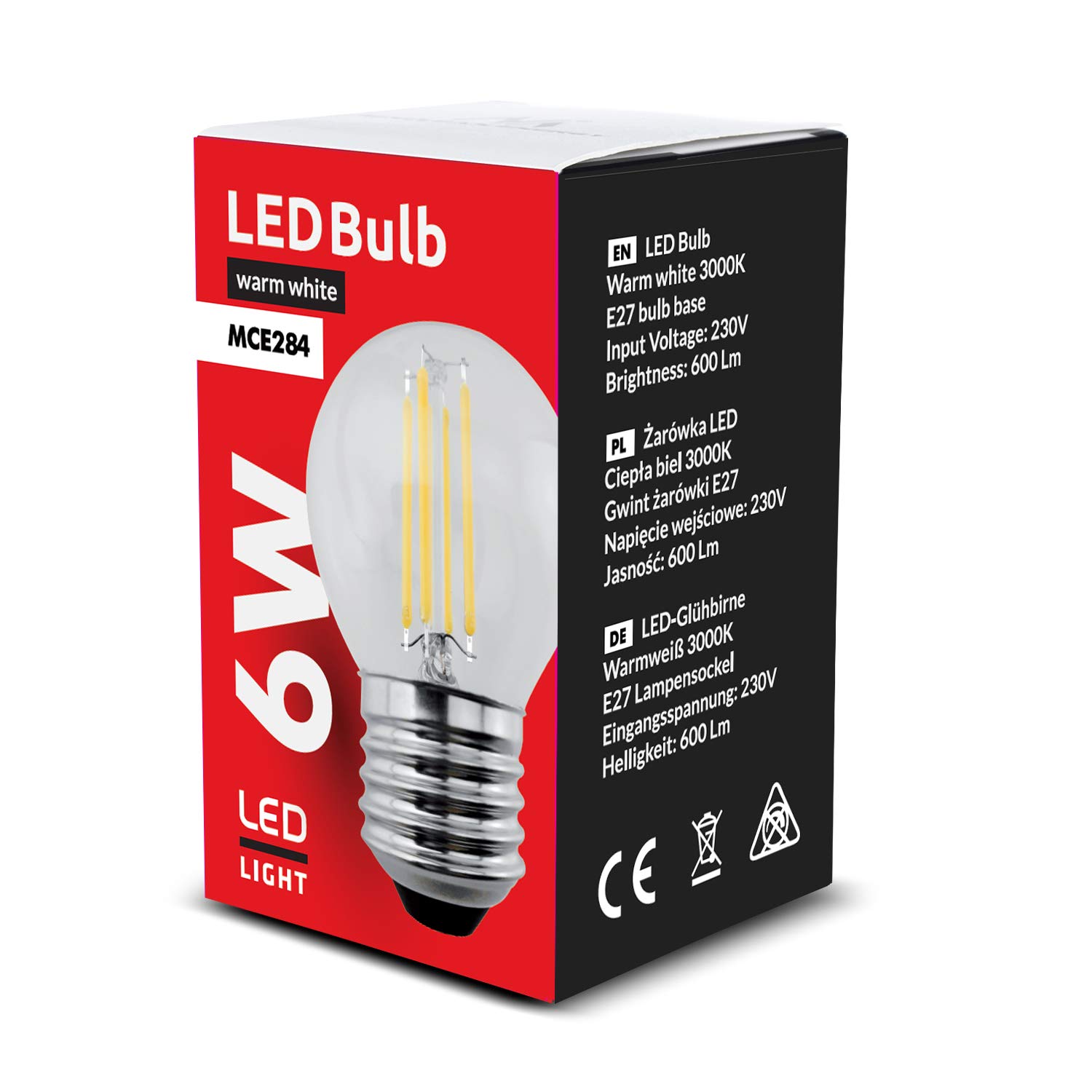 Maclean Energy MCE284 LED Glühbirne E27 6W warmweiß