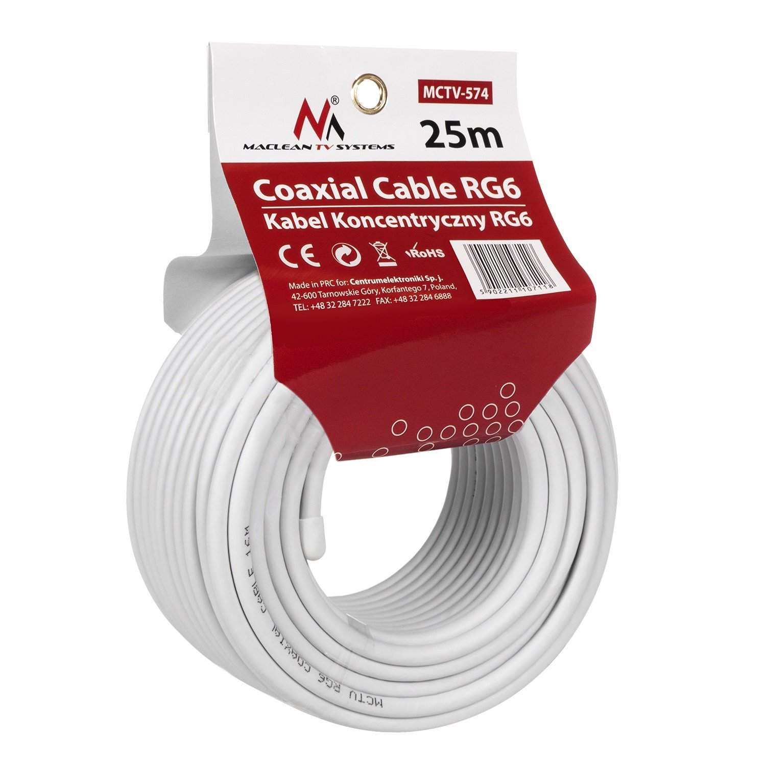 Maclean MCTV-571 SAT-Antennenkabel RG6 50m 75 Ohm