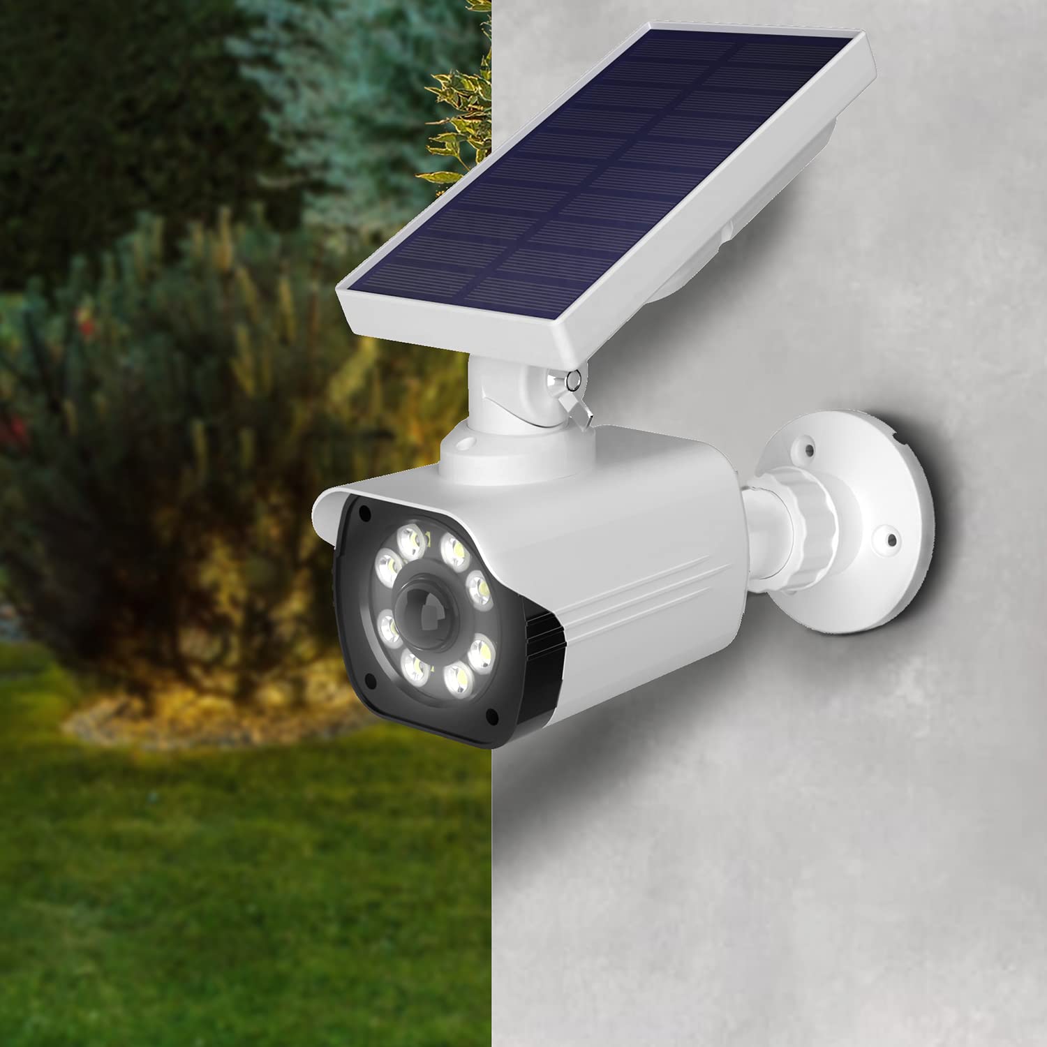 Maclean Kamera-Attrappe Solar LED IP66 PIR 800 Lumen