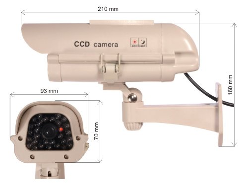 Maclean SOL1500 Kamera-Dummy Solar-Attrappe mit LED 95mm