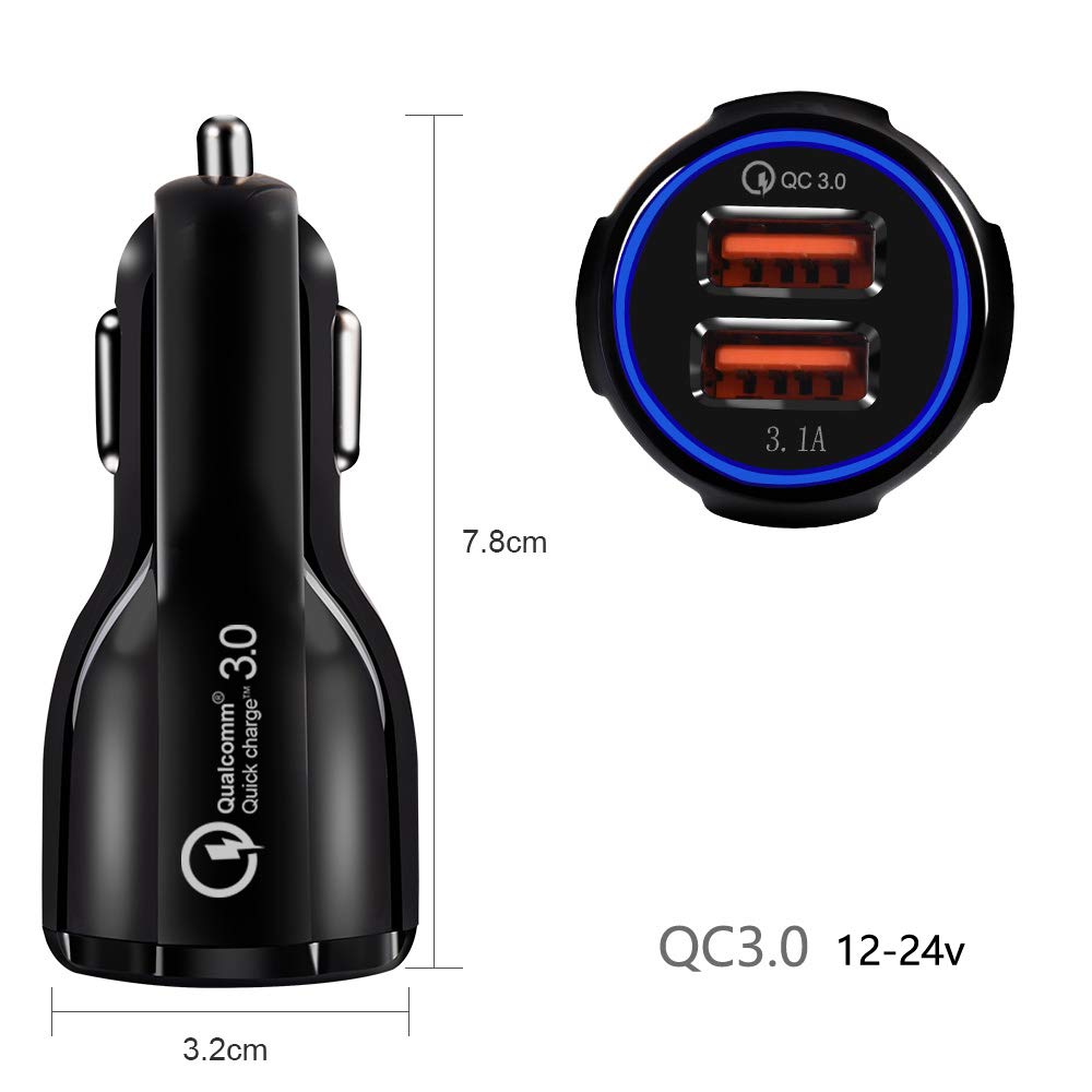 Maclean MCE478 USB Autoladegerät QC3.0 30W schwarz