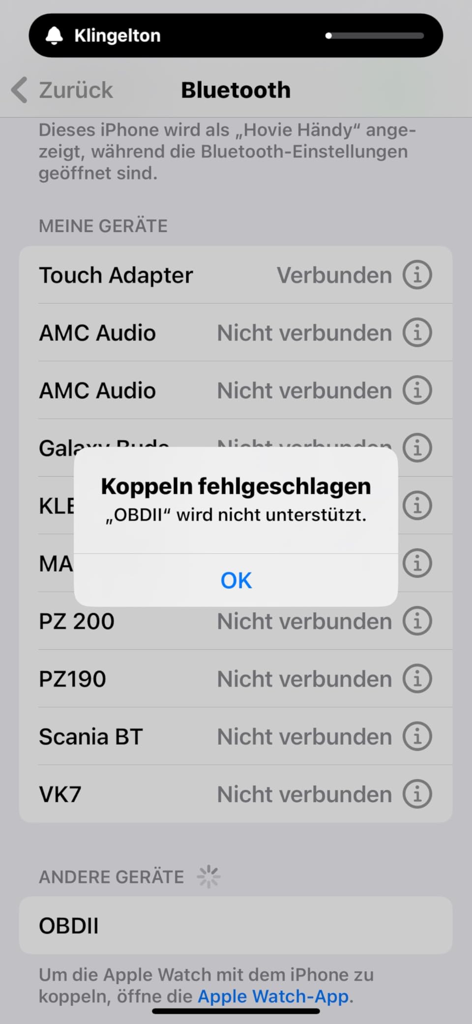Maclean Energy MCE200 OBD2 Diagnosegerät Bluetooth 4.0 iOS