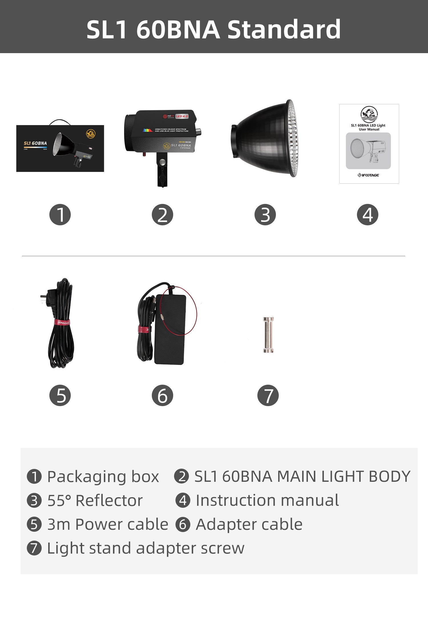 iFootage Anglerfish SL1 60BNA Videoleuchte Standard