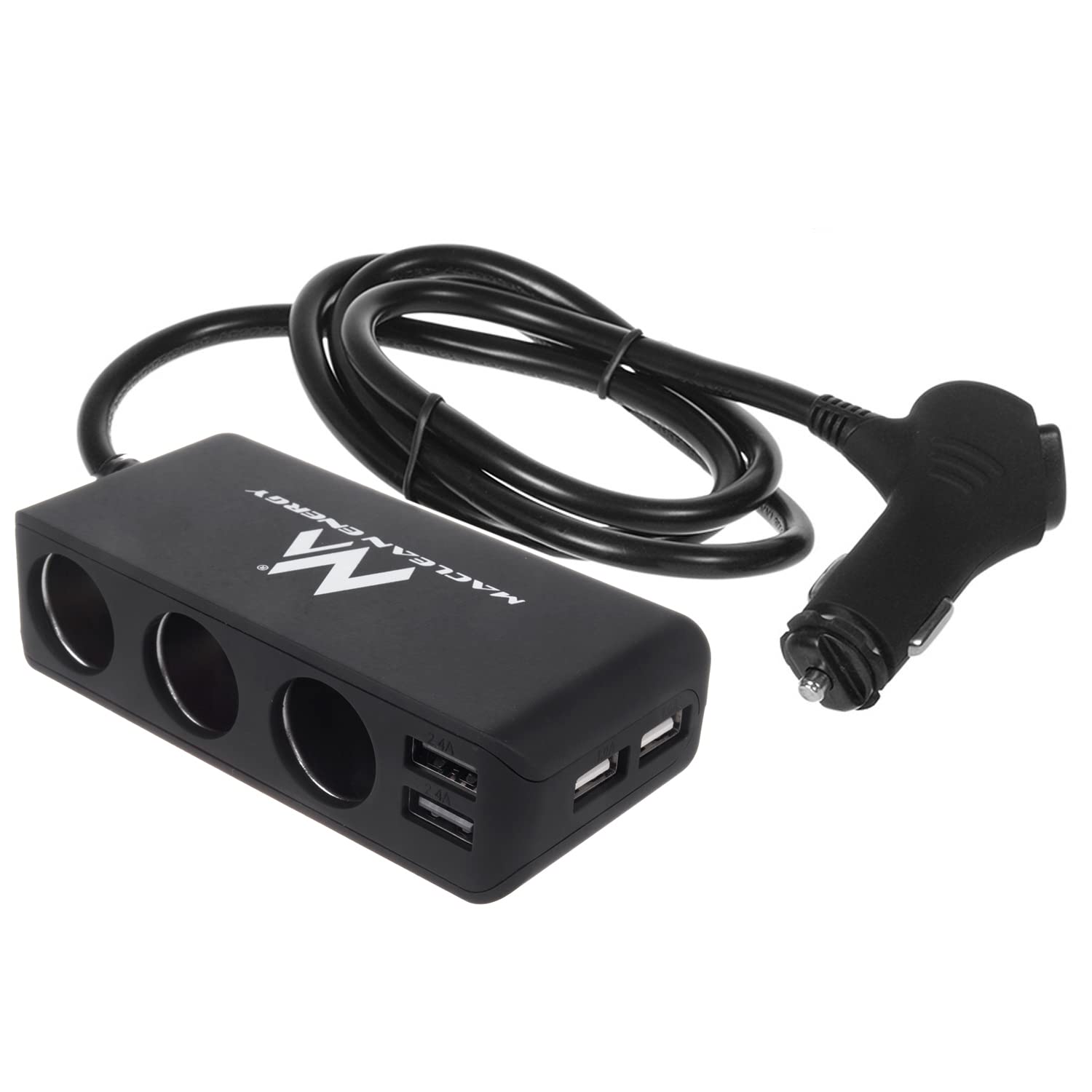 Maclean MCE117 Zigarettenanzünder-Verteiler 3-fach + 4x USB Voltmeter
