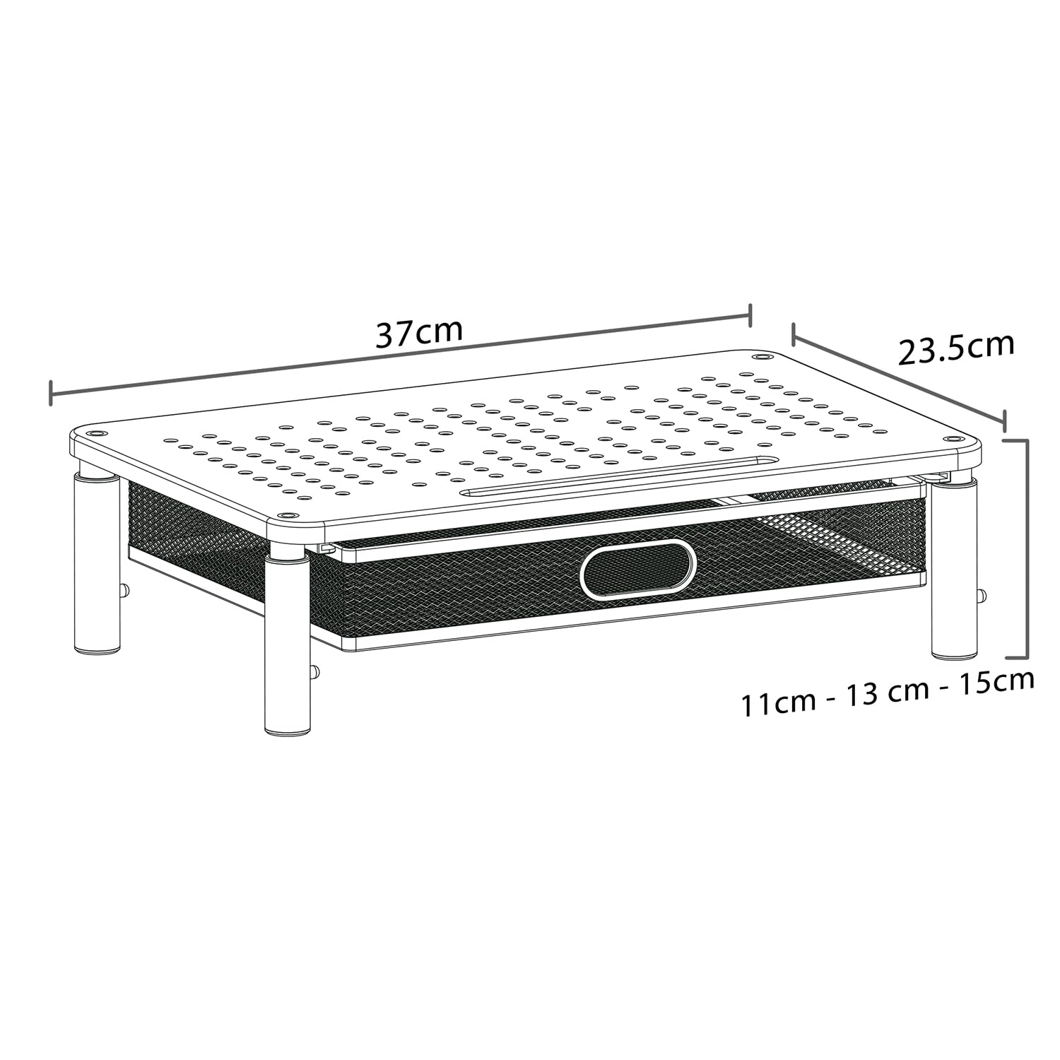 Maclean Brackets MC-947 Monitorständer Schwarz 370x235 mm 20 kg