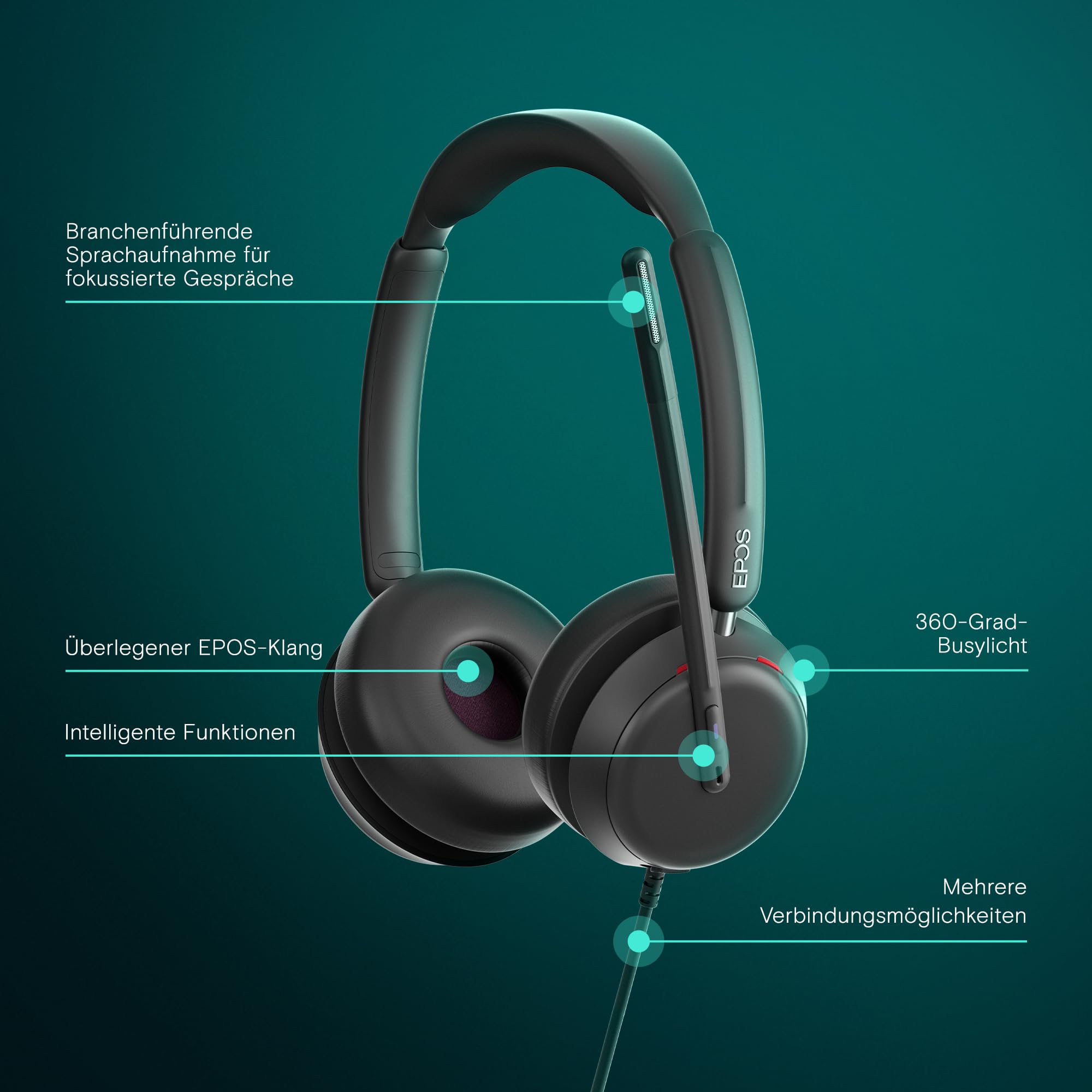 EPOS IMPACT 860T Headset USB-C Teams Stereo Kabel