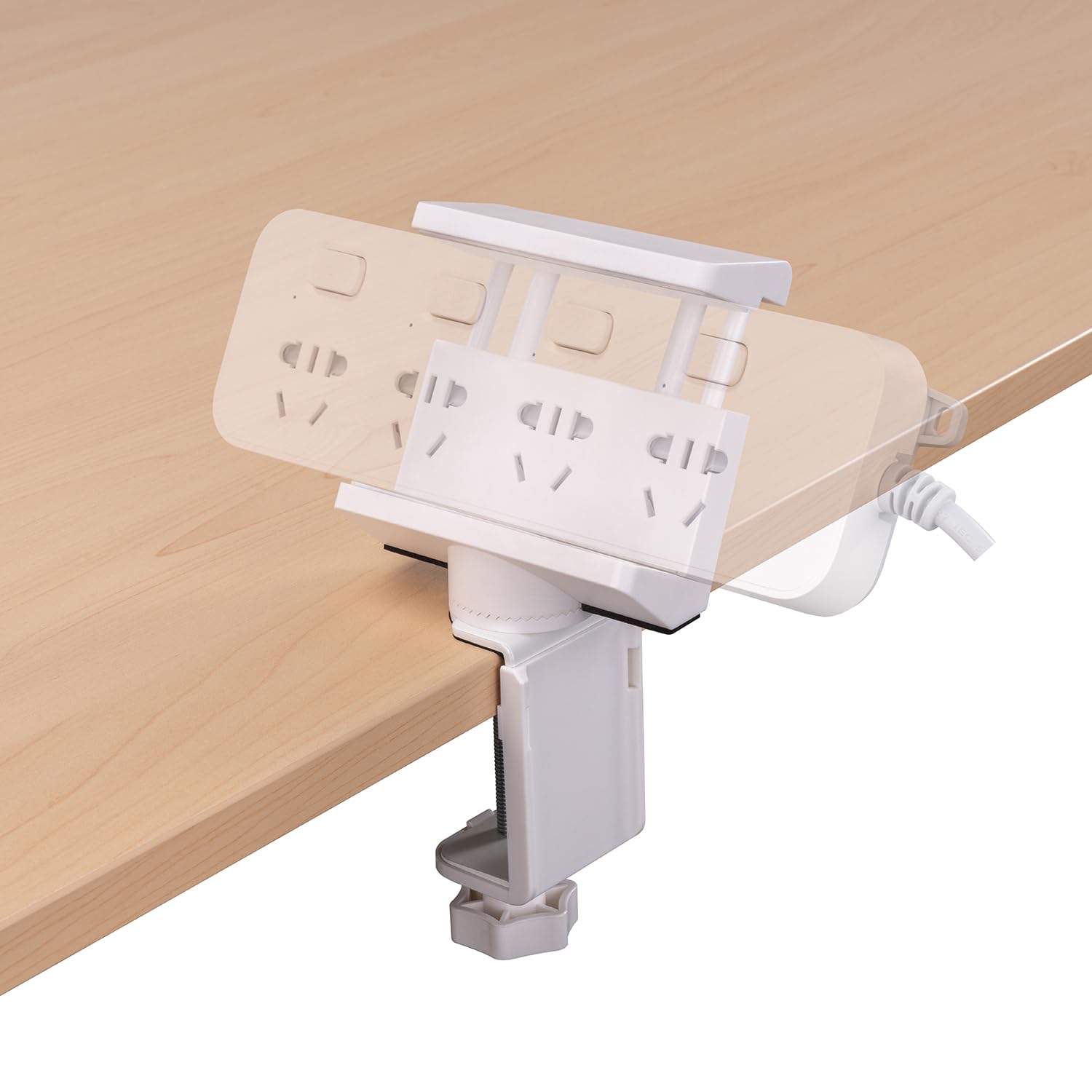 Maclean Energy MC-470 Steckdosenleisten-Halter weiß drehbar