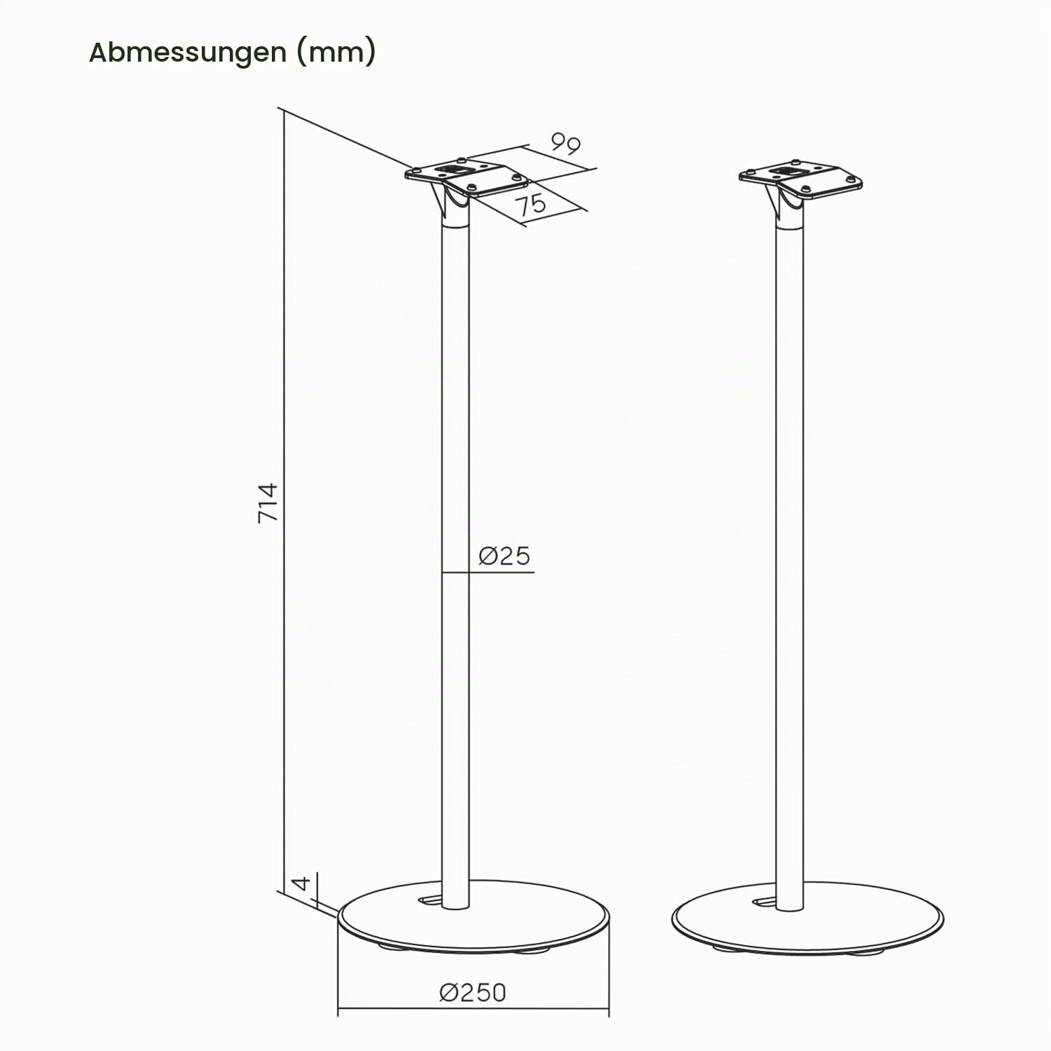 Maclean Brackets MC-995 Bodenständer Sonos schwarz 2x