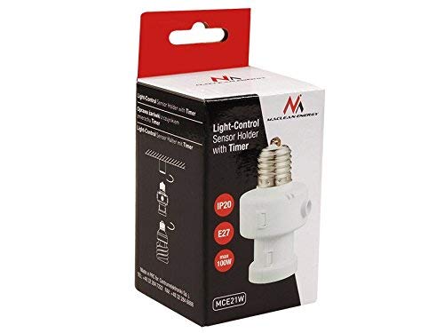 Maclean Energy MCE21W Lampenfassung E27 Dämmerung weiß