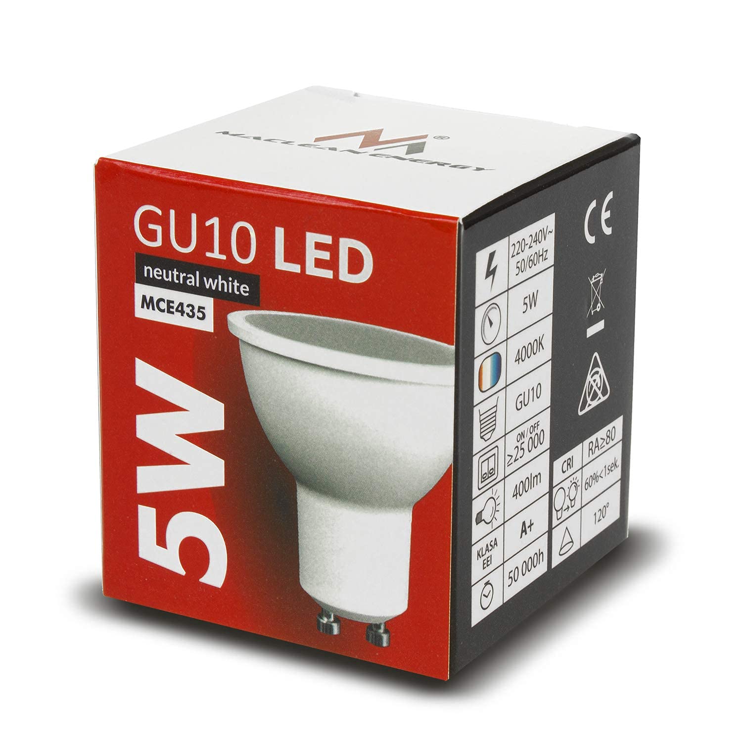 Maclean MCE435 GU10 LED 5W 400lm Neutralweiß 4000K 1 Stück