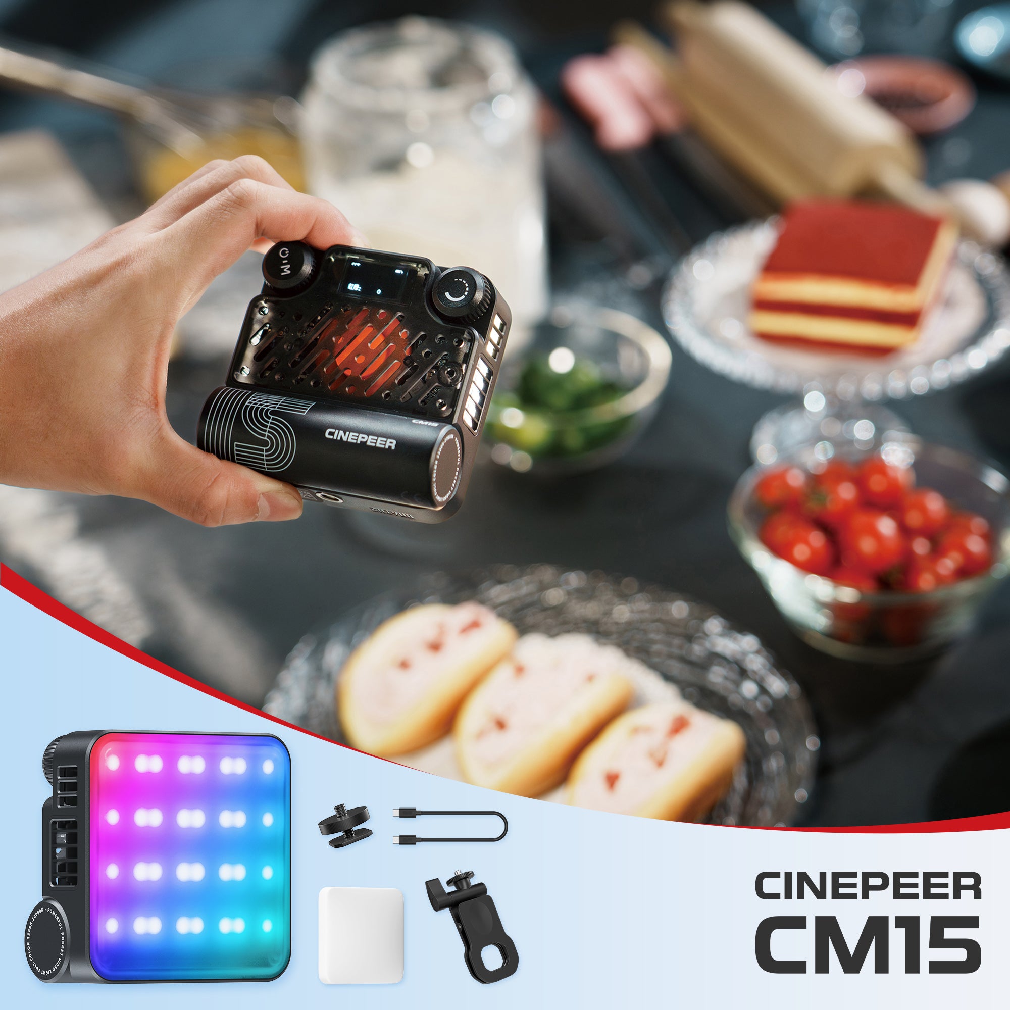 Zhiyun Cinepeer CM15 Videoleuchte 15W Selfie LED Licht