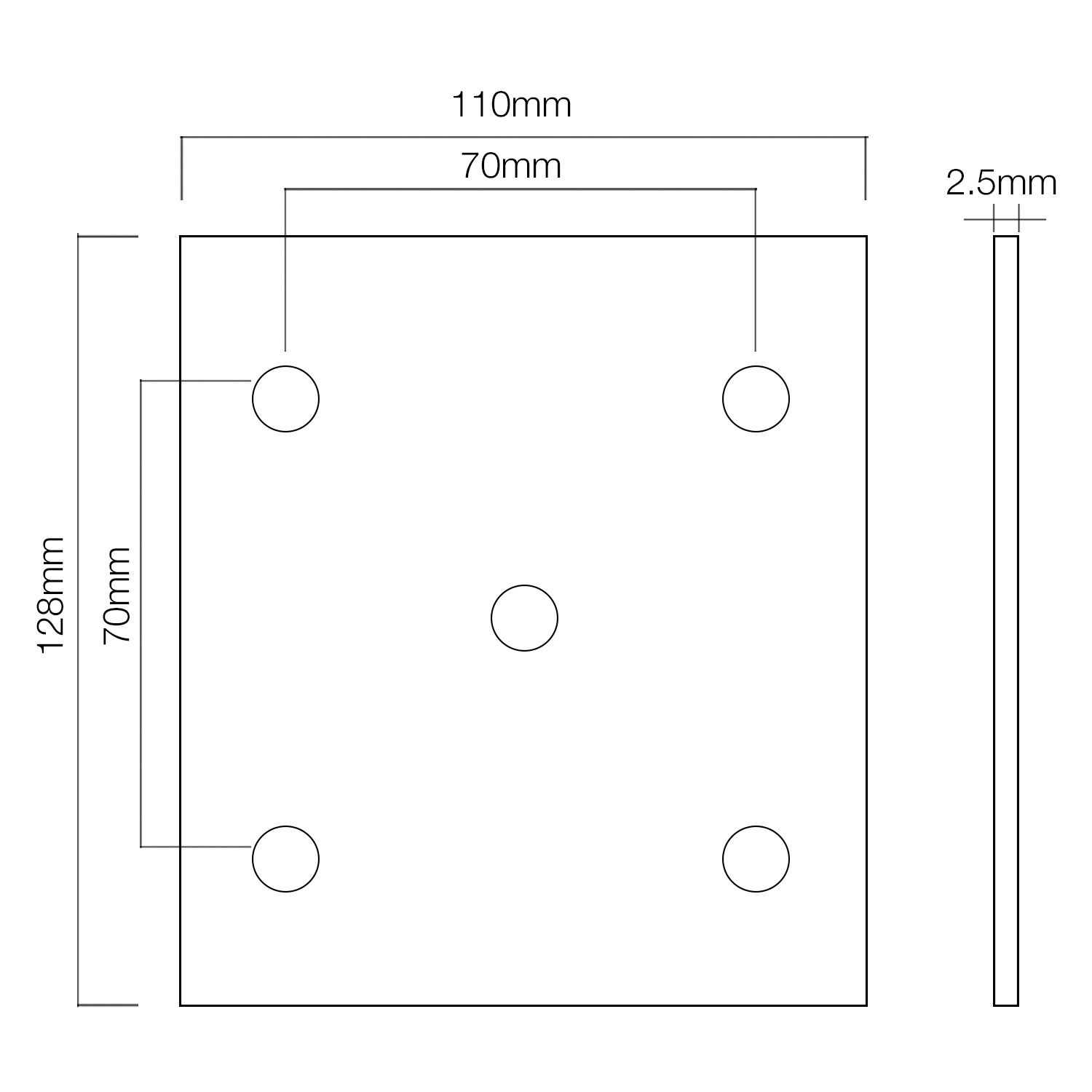 Maclean MCTV-567 Montageplatte Balkonhalterung 130x110mm Stahl
