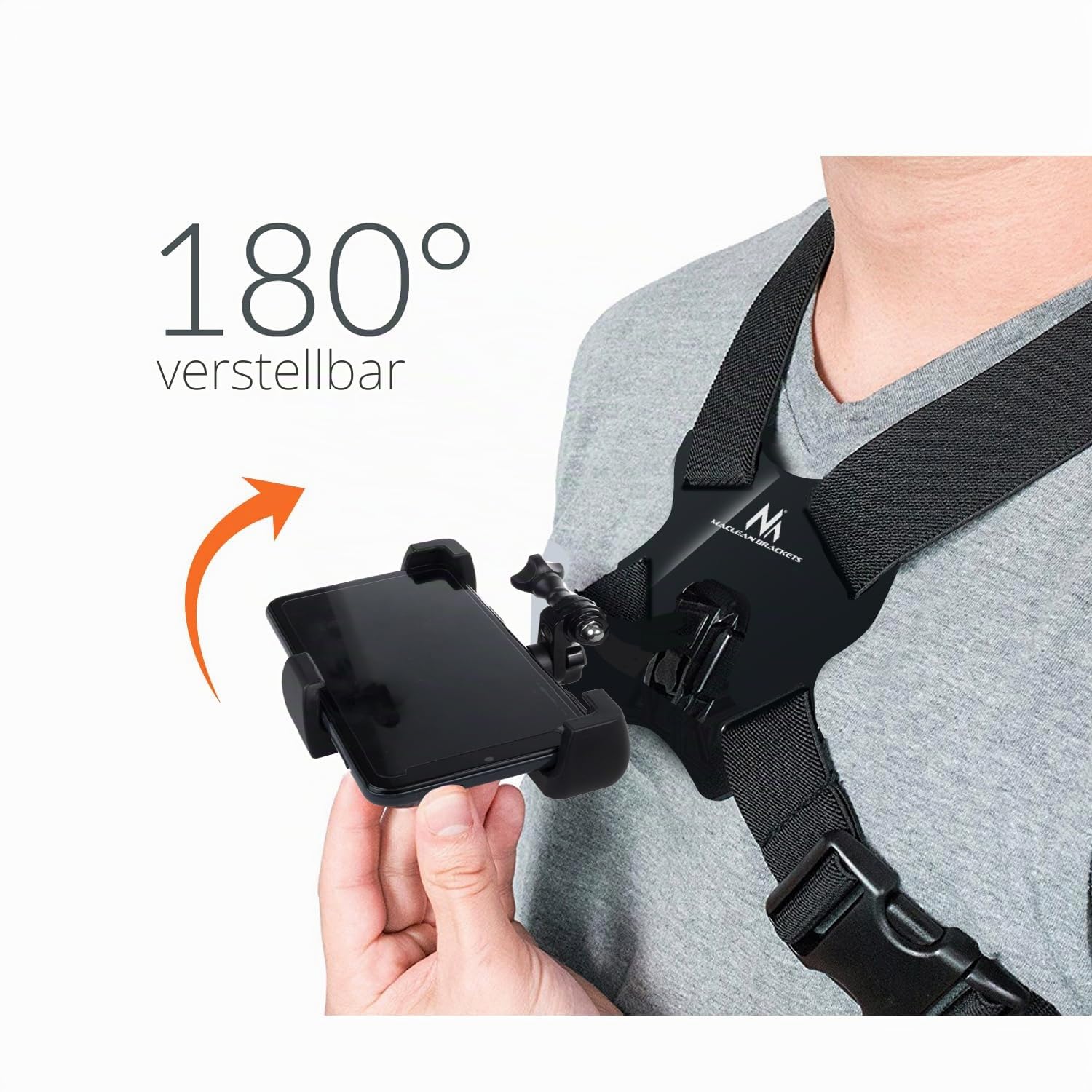 Maclean MC-445 Brustgurt Halterung Handy Kamera 180° stoßfest
