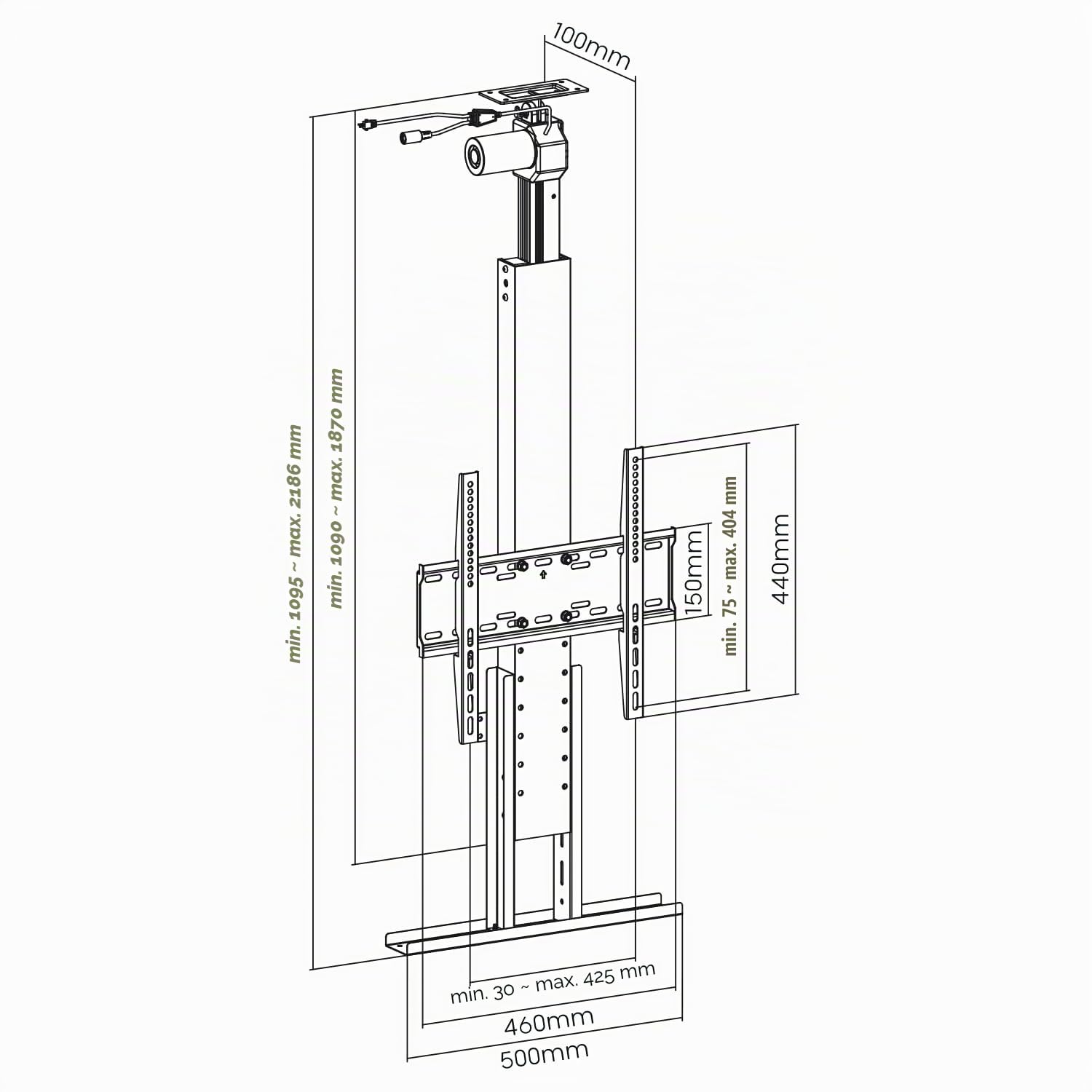 Maclean MC-976 TV-Lift Elektrisch 32-55 Zoll 50kg Fernbedienung