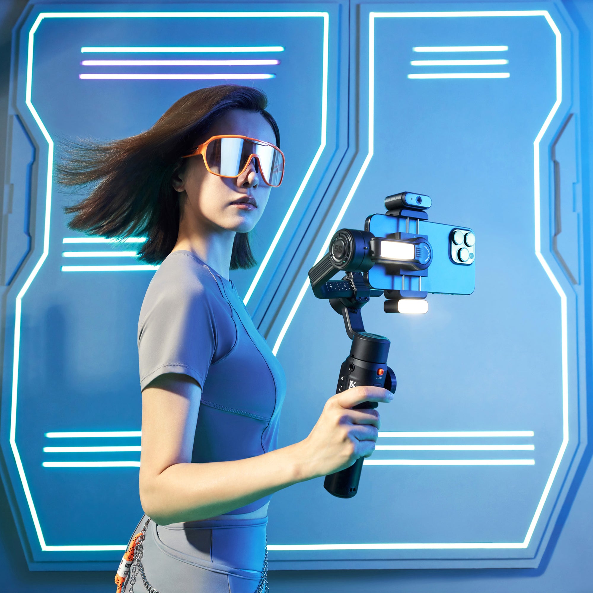 Zhiyun Smooth 5S AI Combo Handy-Gimbal Stabilizer mit Licht