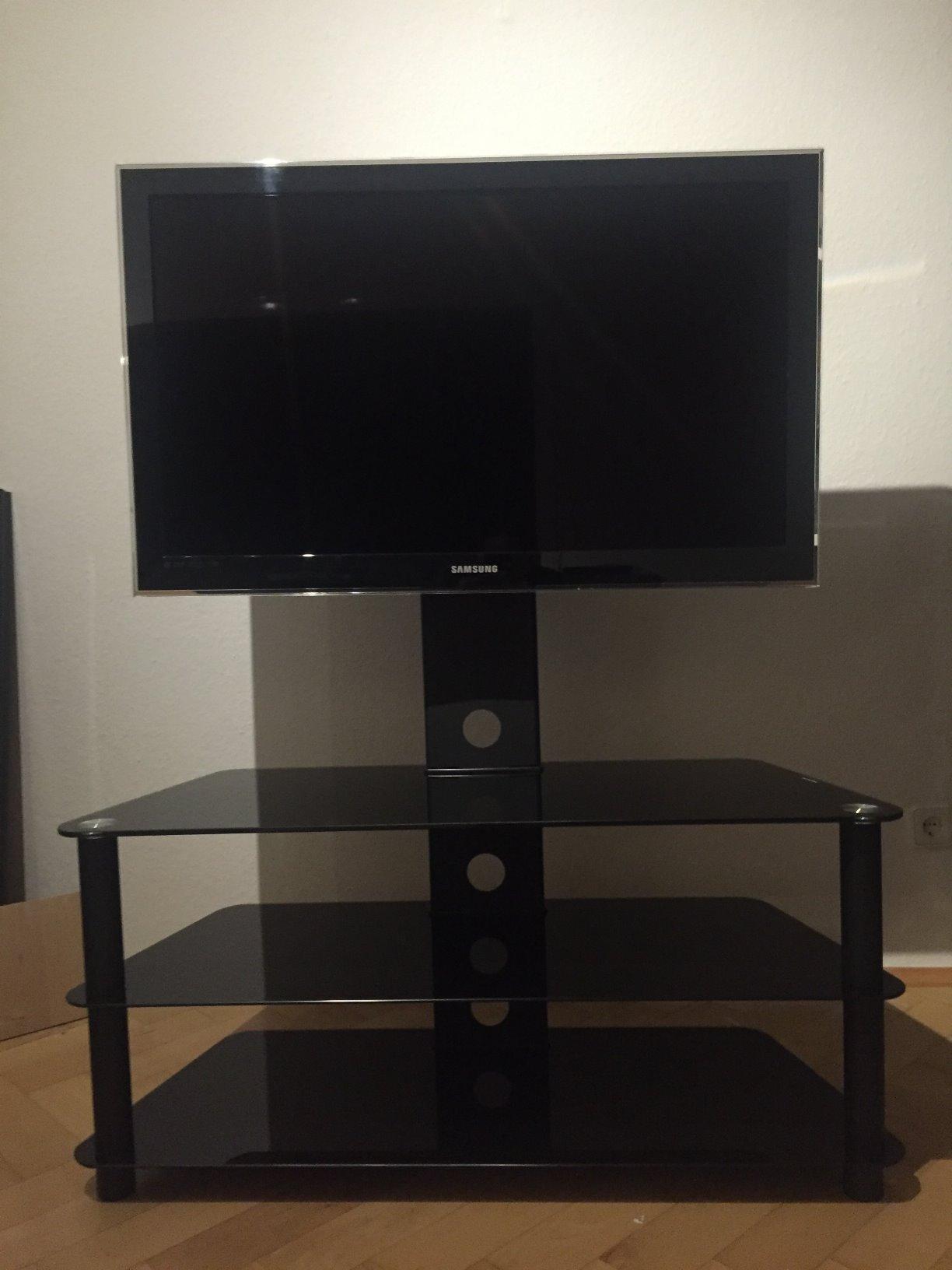 Maclean MC-641 TV Ständer 55 Zoll Glas 40kg schwarz