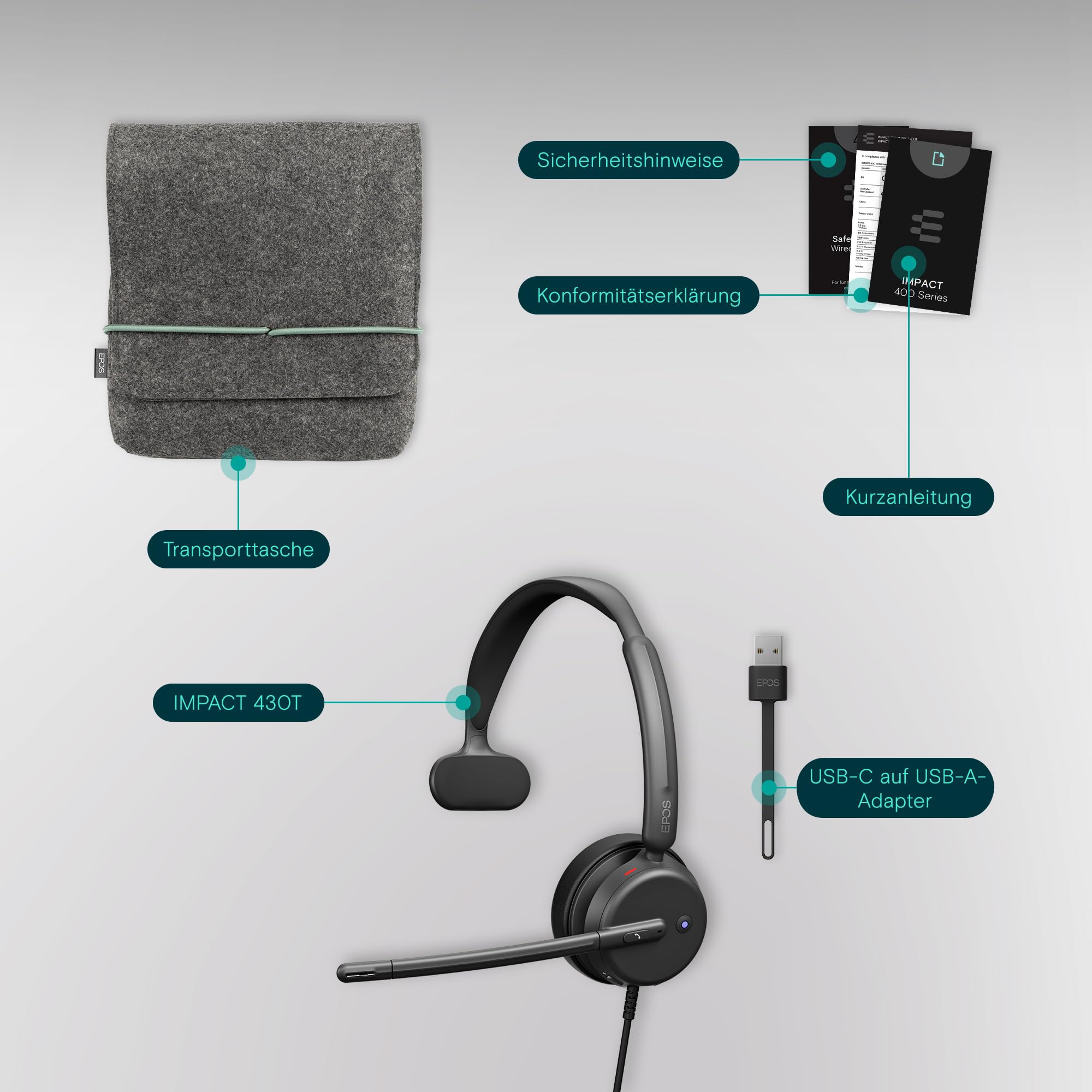 EPOS IMPACT 430T Headset mono USB Teams On-Ear mit ANC-Mikro