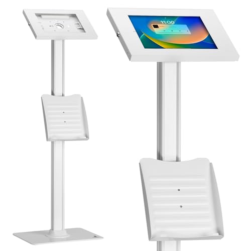 Maclean MC-476 Tablet Bodenständer Weiß Prospekthalter