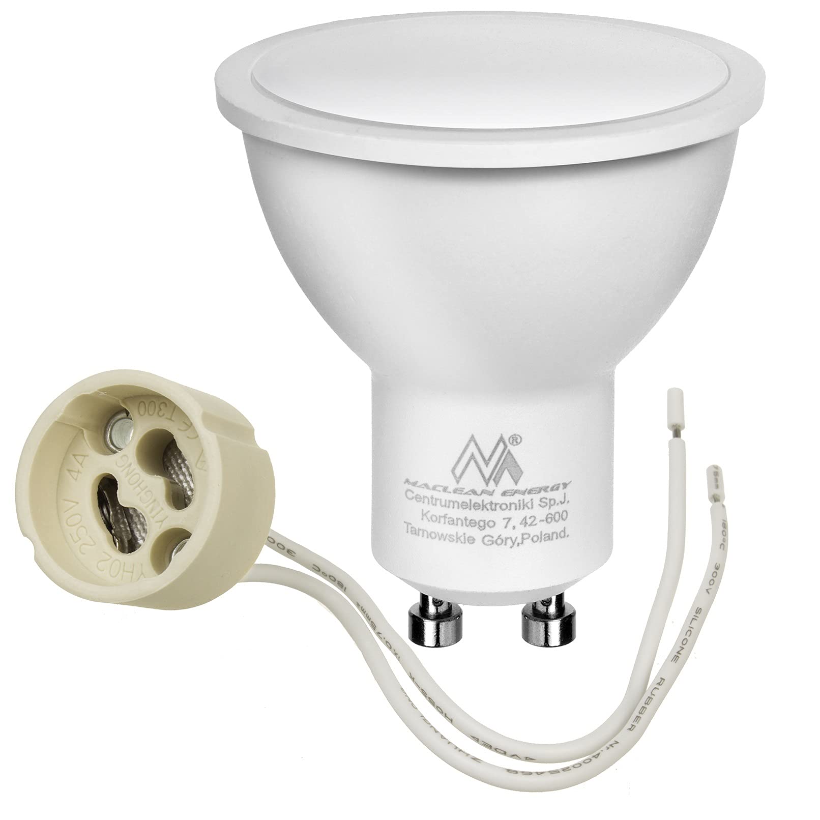 Maclean Energy MCE464W Einbaustrahler GU10 eckig weiß 7W warmweiß