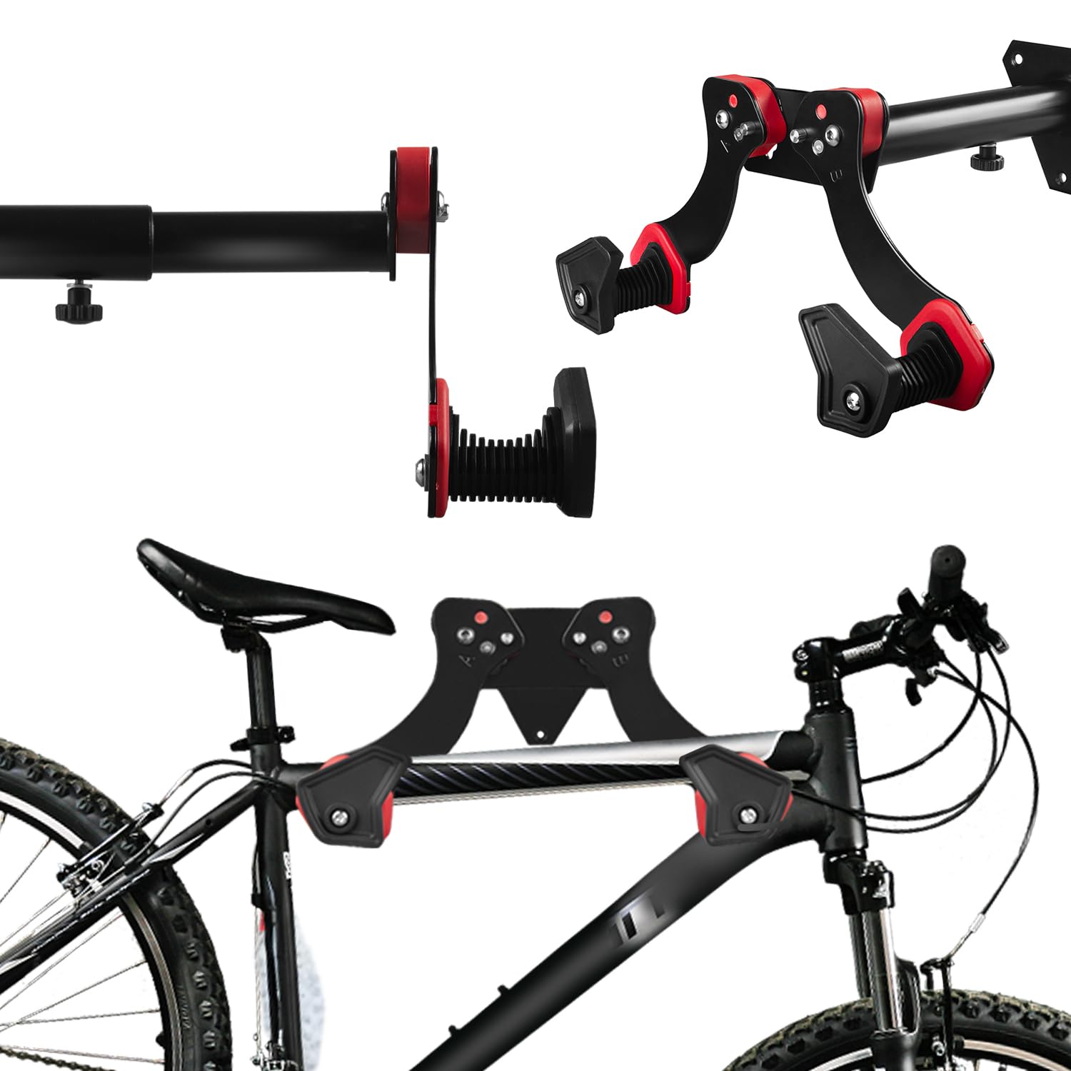 Maclean Brackets Fahrrad-Wandhalterung 30 kg horizontal 2 Haken
