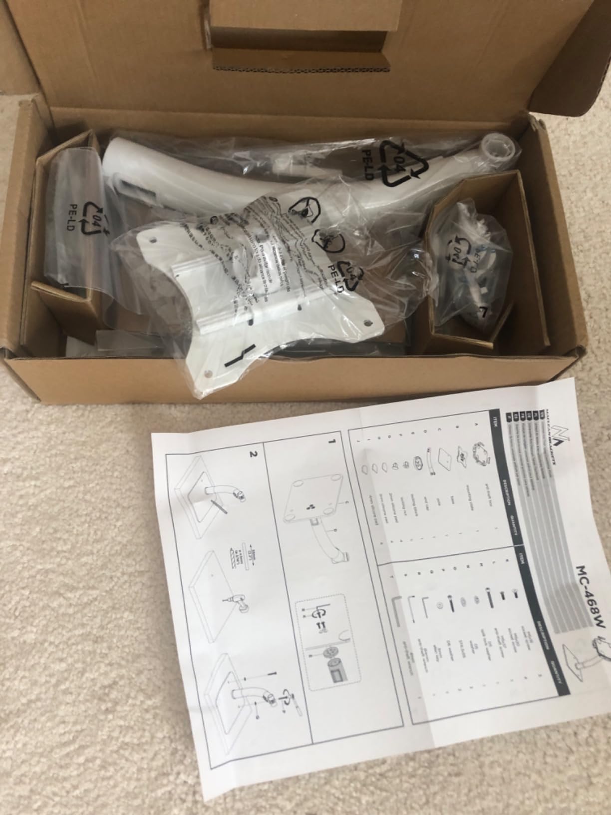Maclean MC-468 Tablet Halterung Weiß 7,9-11 Zoll Tisch Wand