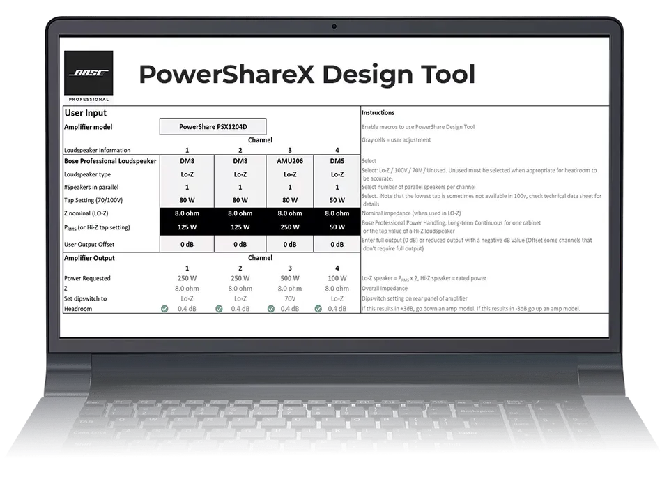 Bose PSX Design Tool Planungssoftware Audio-Planung