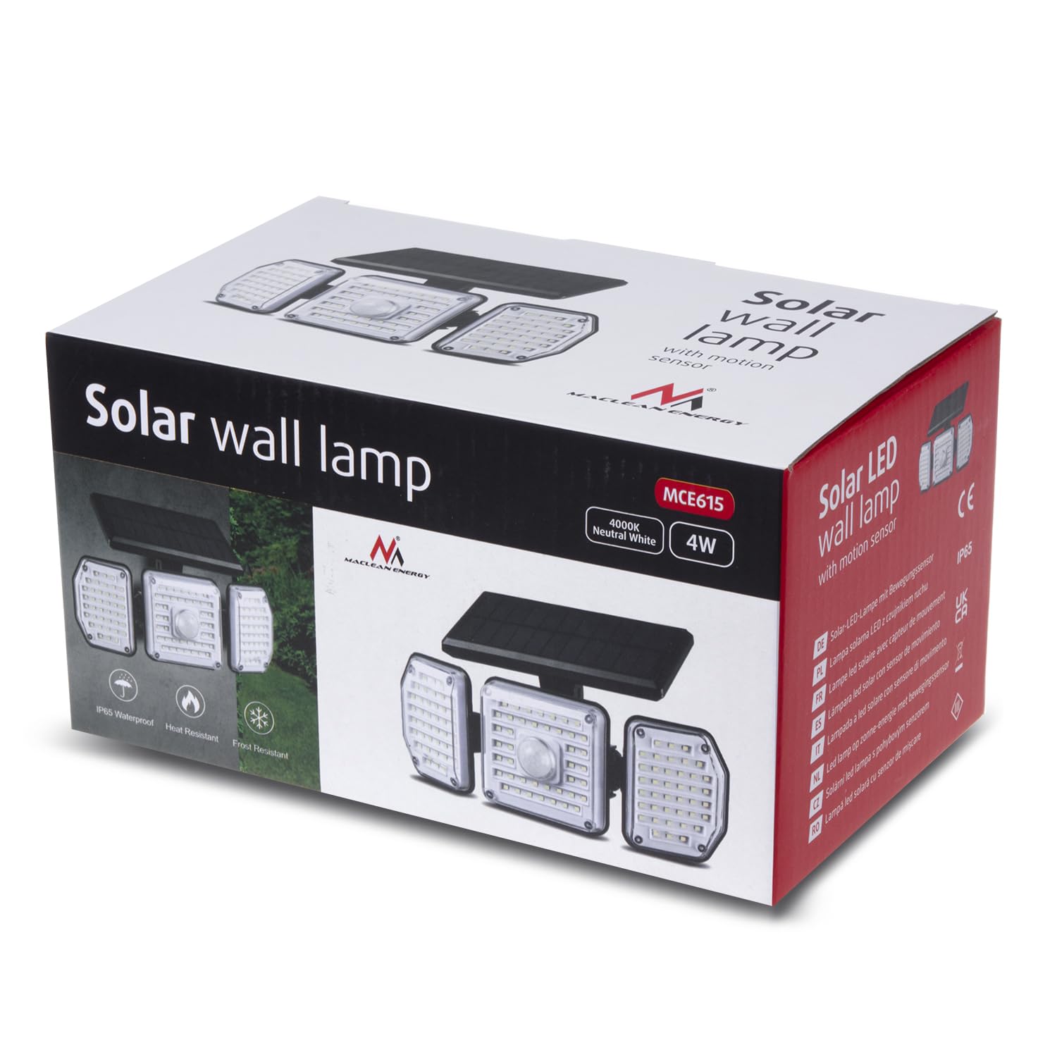 Maclean Energy MCE615 Solar-Wandleuchte Bewegungsmelder neutralweiß