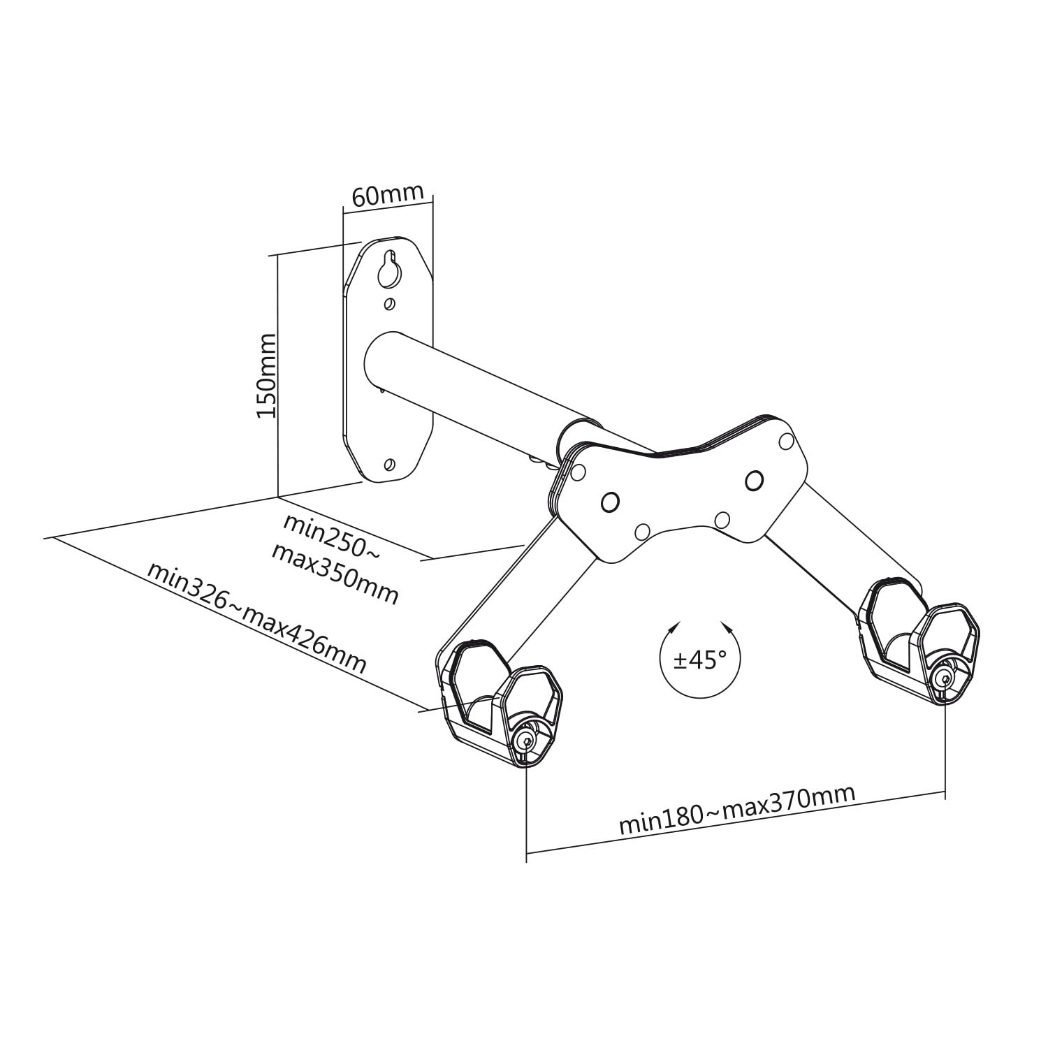 Maclean Brackets MC-457 Fahrrad-Wandhalterung 25 kg 1 Stk