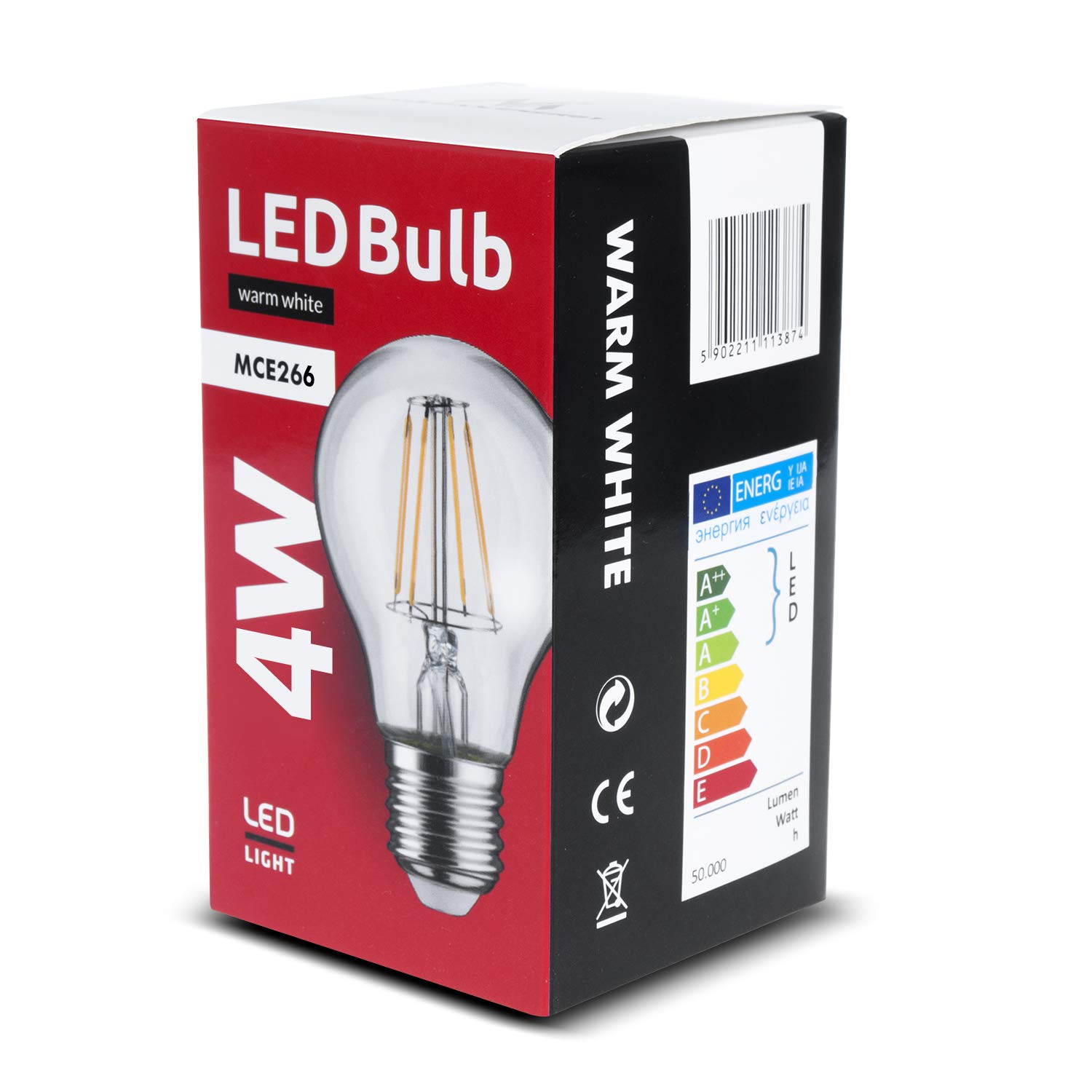 Maclean Energy MCE266 LED-Glühbirne E27 warmweiß 4W