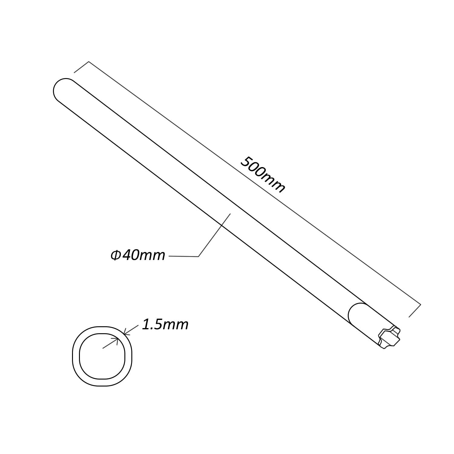 Maclean TV Systems MCTV-931 Antennenmast Stahl 50 cm 40 mm