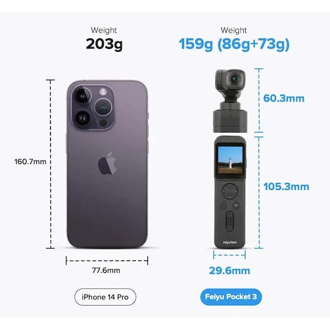 FeiyuTech Gimbal Camera Pocket 3 Actioncam 4K Remote Kit