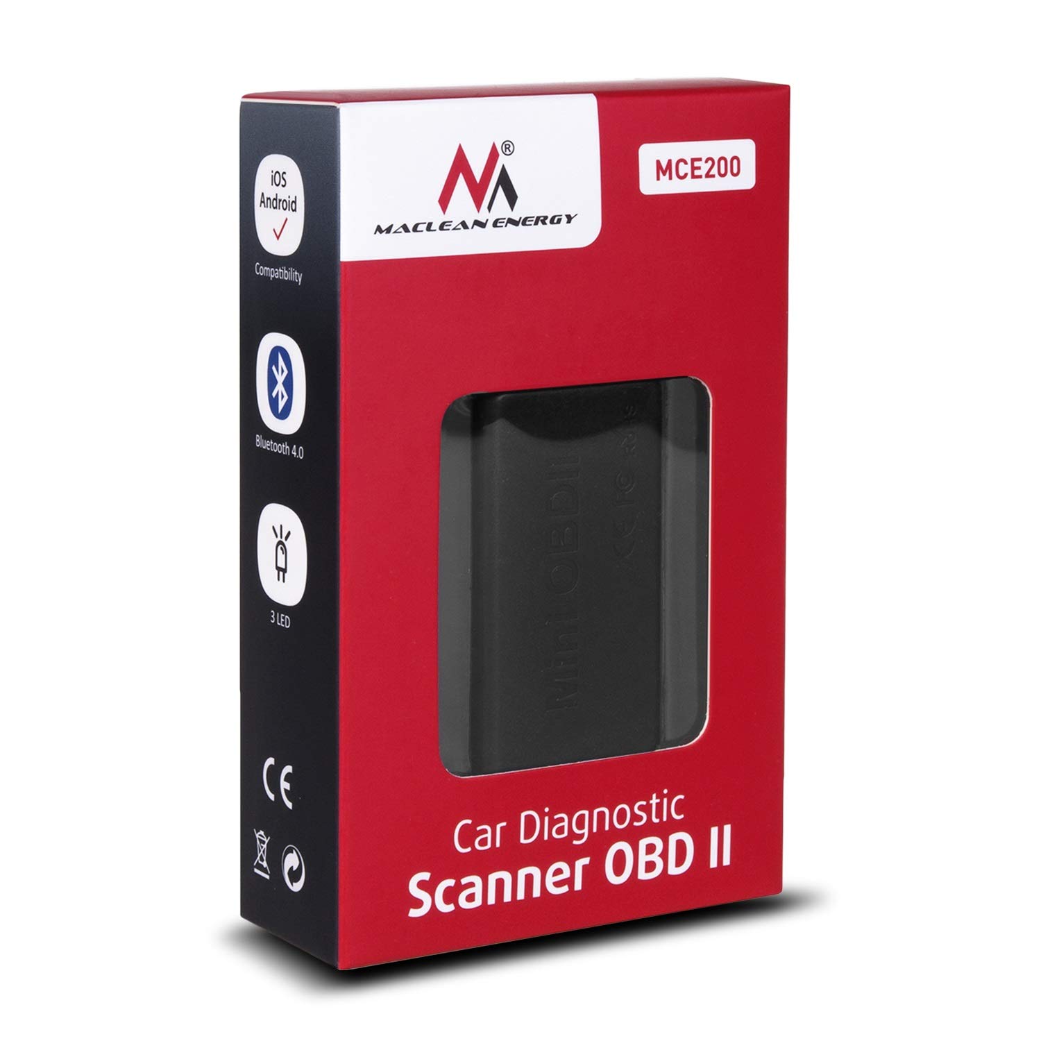 Maclean Energy MCE200 OBD2 Diagnosegerät Bluetooth 4.0 iOS
