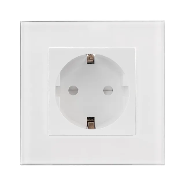 Maclean Energy MCE719W+MCE730W Schuko Steckdose Weiß Glas