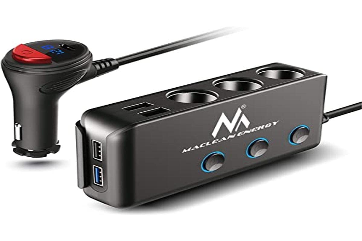 Maclean 3-Fach Kfz-Verteiler Zigarettenanzünder USB-C PD 18W