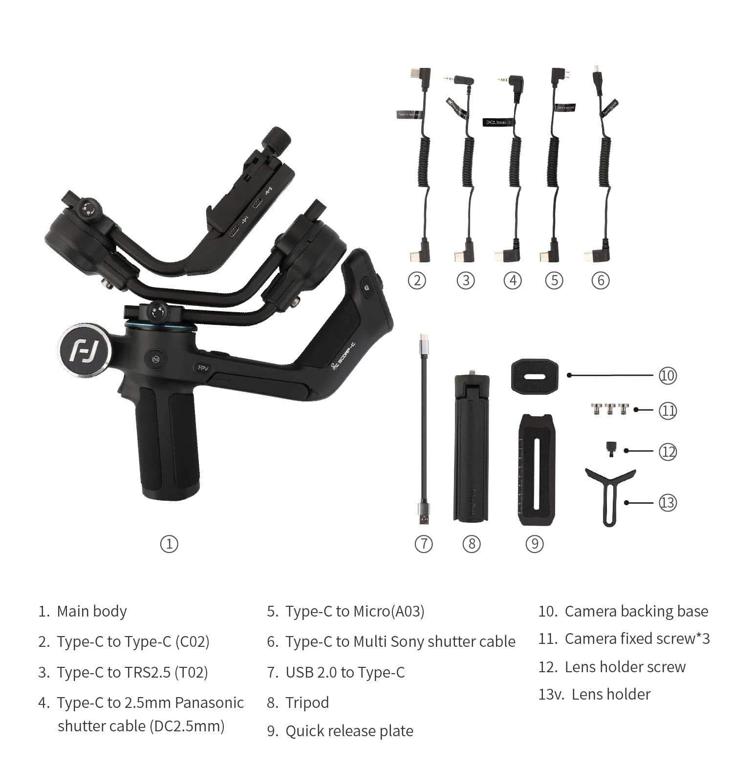FeiyuTech SCORP-C DSLR Mirrorless Gimbal Kamera Stabilisator
