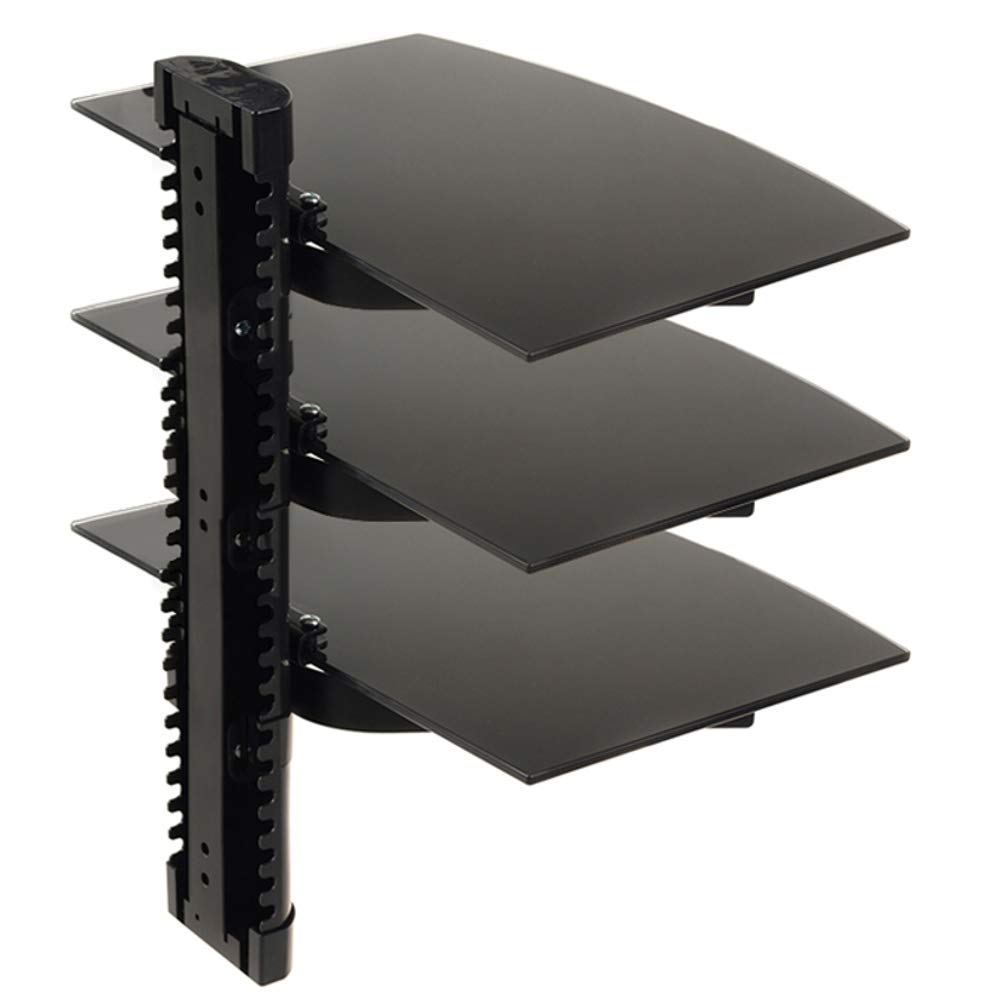 Maclean MC-664 Wandregal 3-Fach Glas 8kg höhenverstellbar