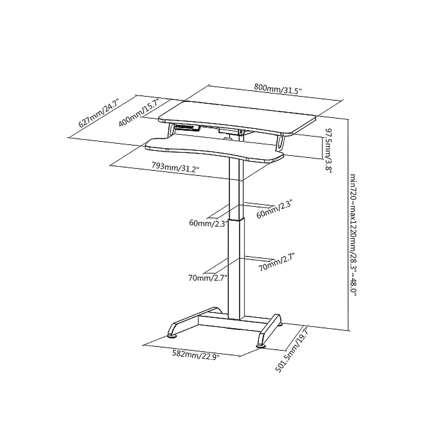 Maclean Brackets MC-835 Schreibtisch elektrisch höhenverstellbar 37 kg