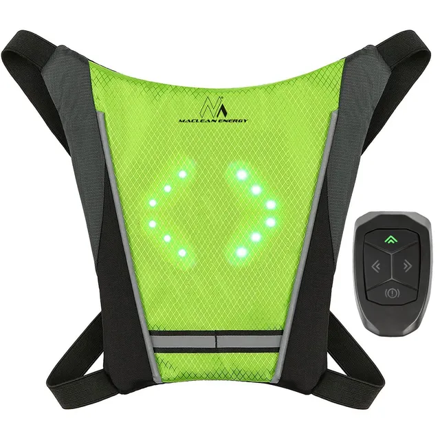 Maclean Sicherheitswarnweste mit LED-Blinker USB Fernbedienung